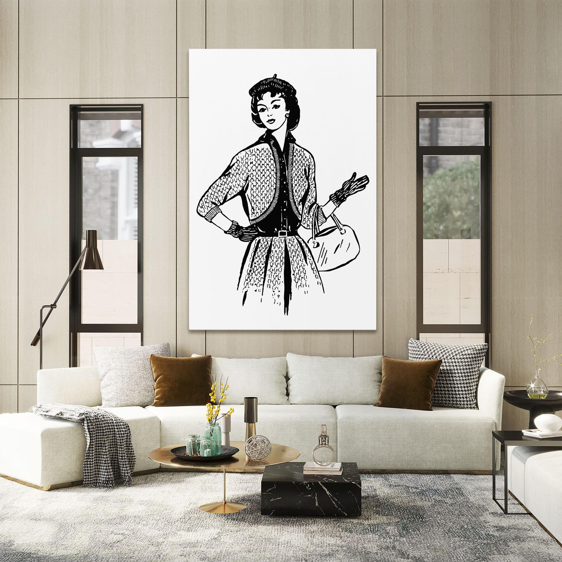 Tablou Canvas Vintage Woman Line mockup 2