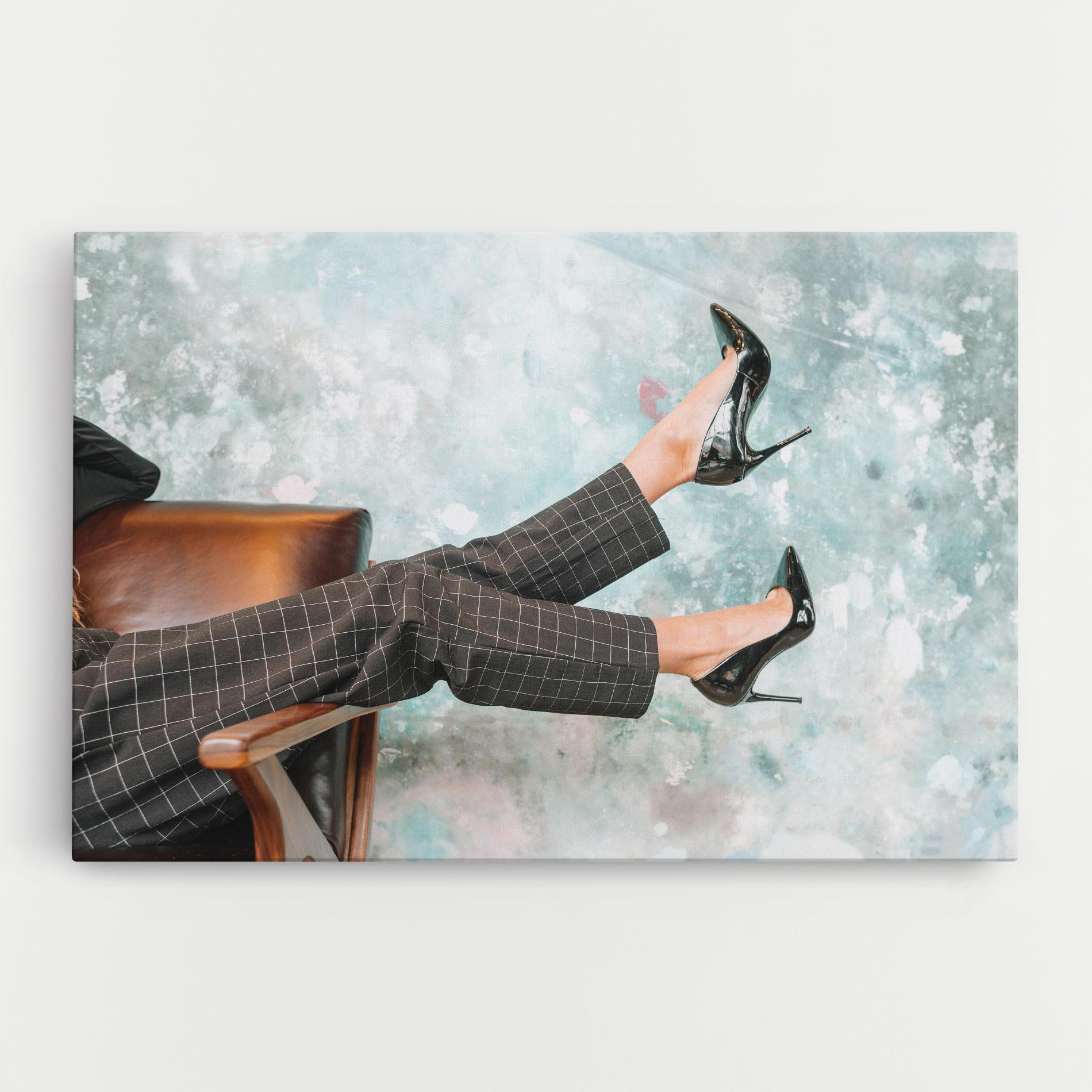 Tablou Canvas Black Shoes On Chair mockup 0