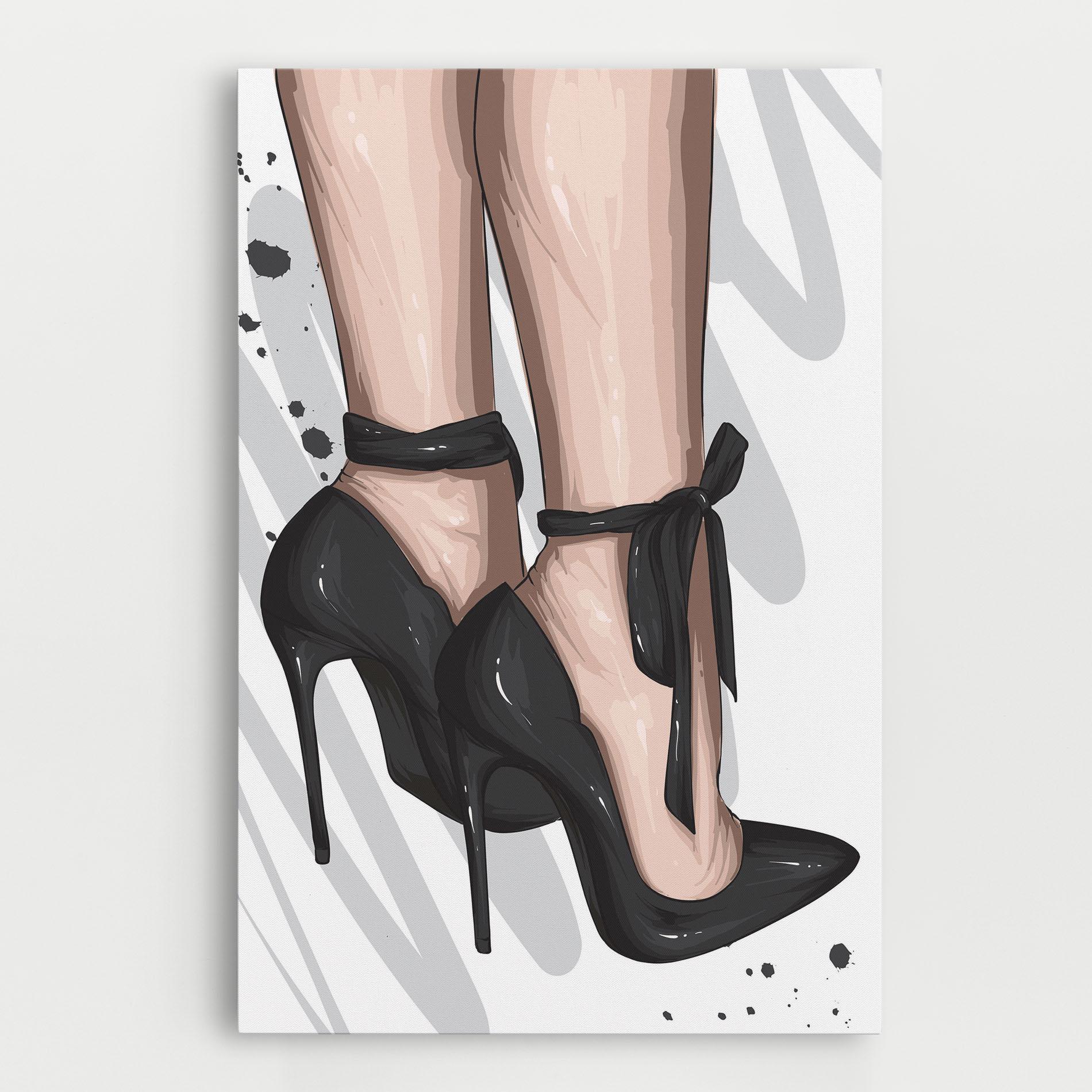 Tablou Canvas Black Woman Shoes mockup 0
