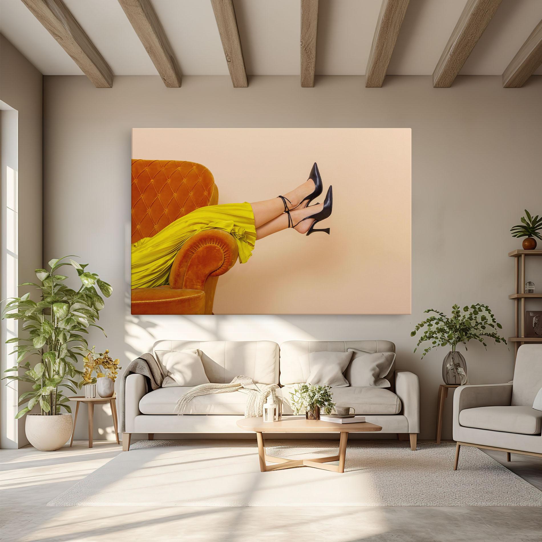 Tablou Canvas Black Heals On Cream mockup 6