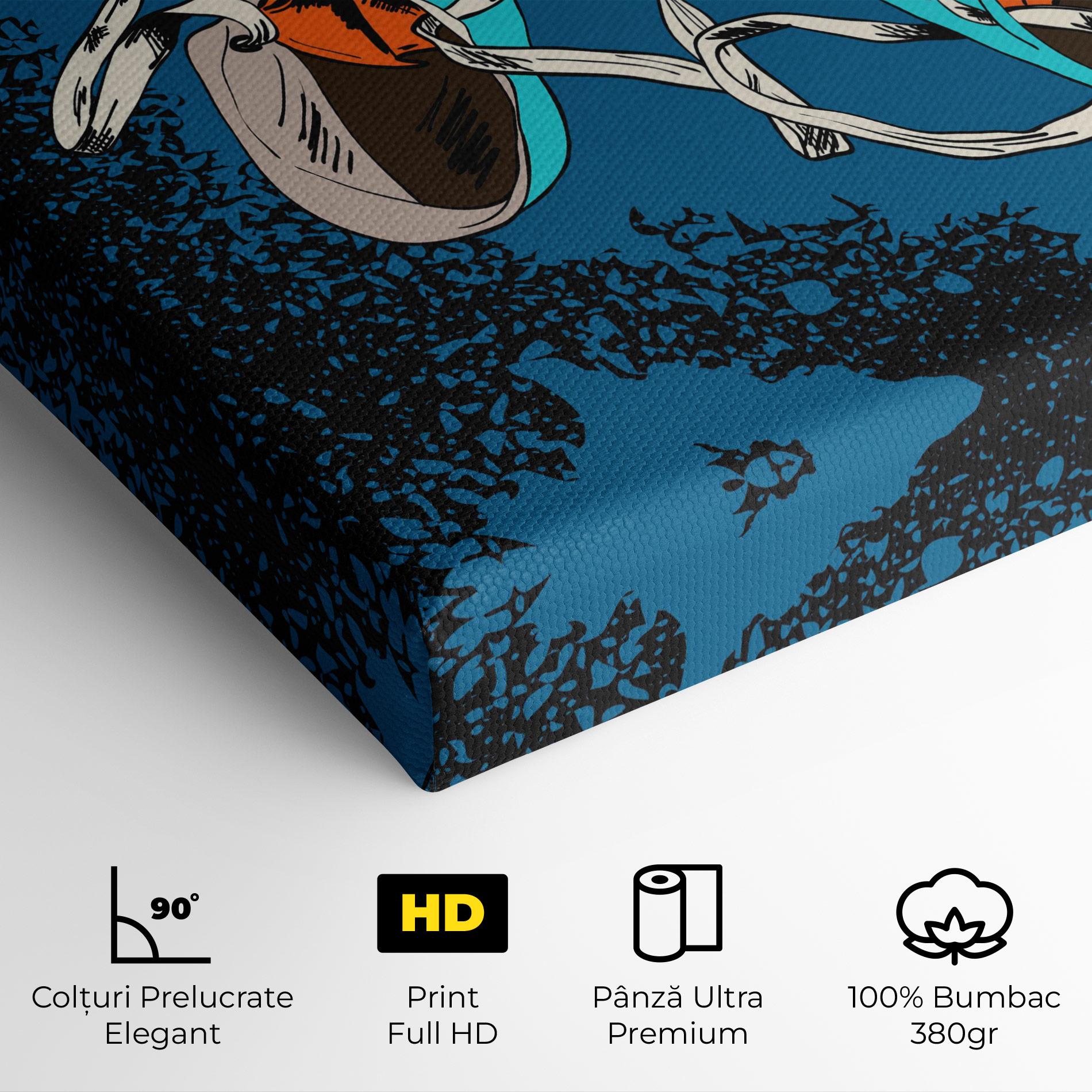 Tablou Canvas Blue Shoes Splash mockup 4