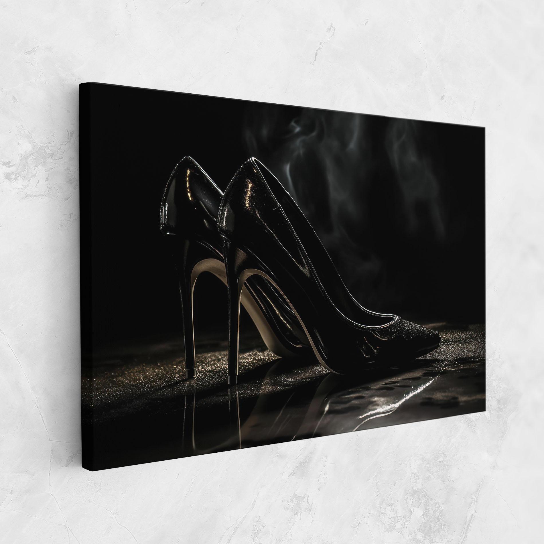 Tablou Canvas Black Leather Shoes mockup 1