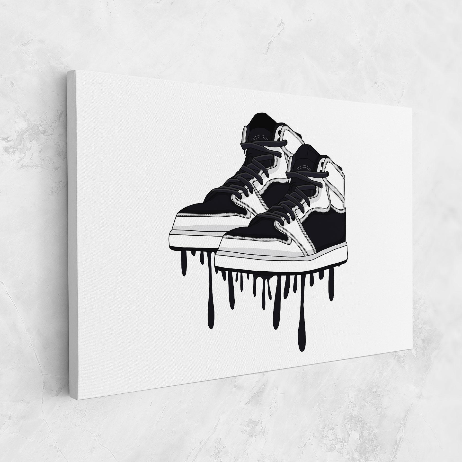 Tablou Canvas Black White Shoes mockup 1