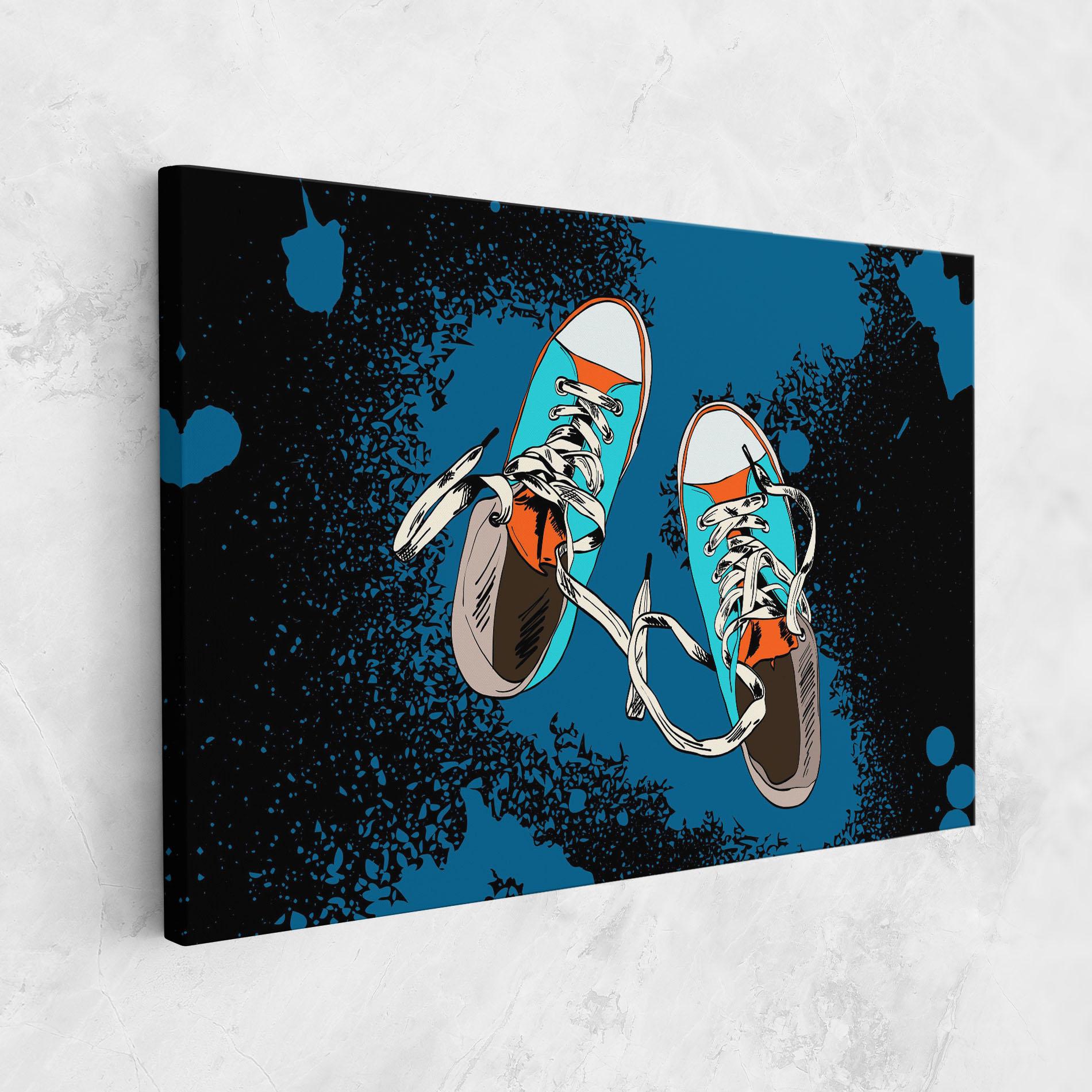 Tablou Canvas Blue Shoes Splash mockup 1