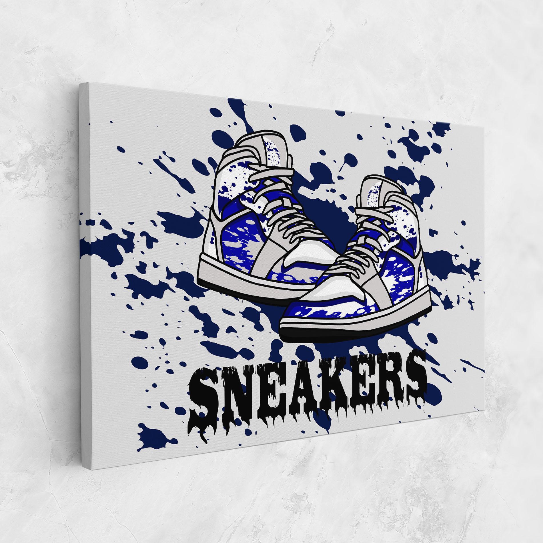 Tablou Canvas Dark Blue Sneakers mockup 1