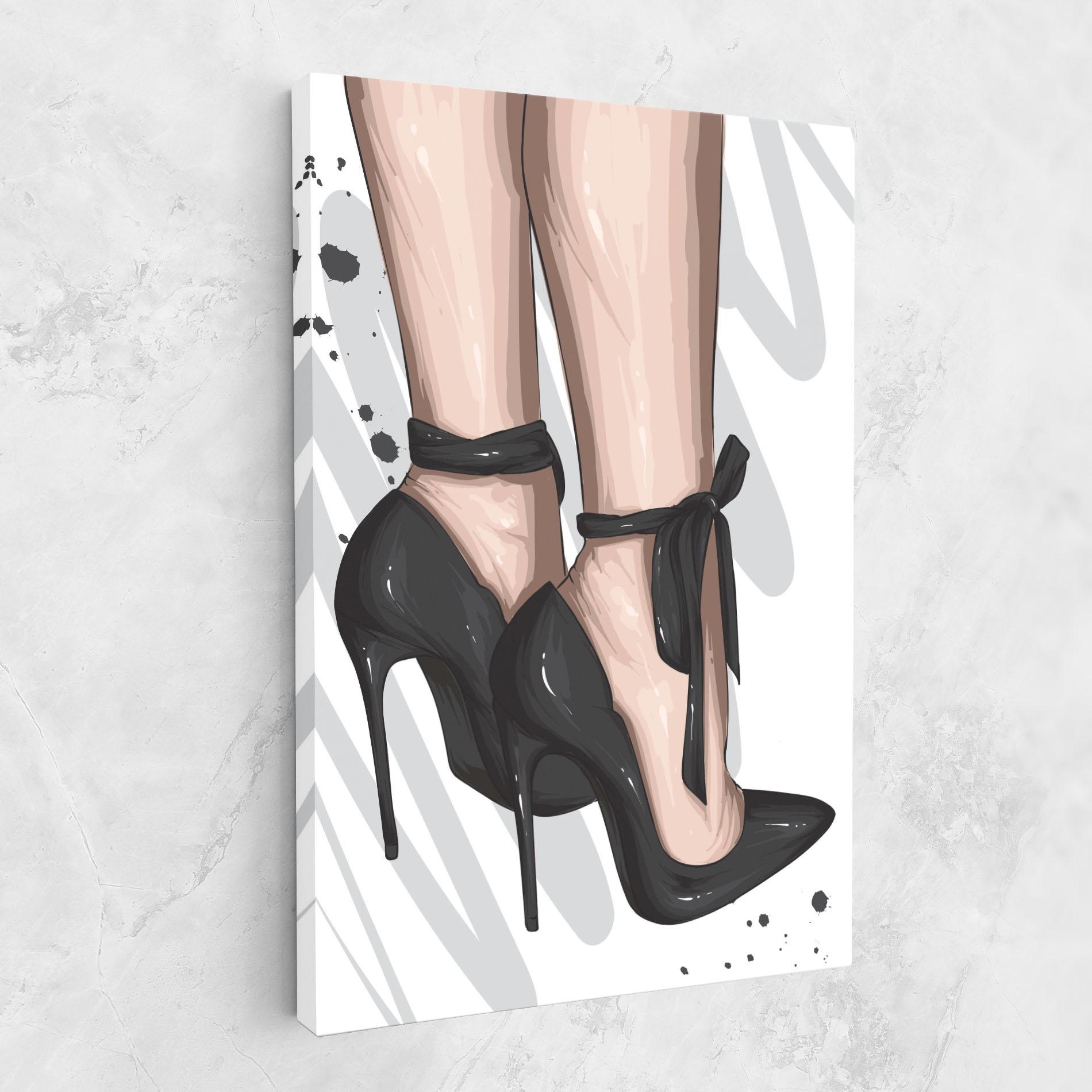 Tablou Canvas Black Woman Shoes mockup 1