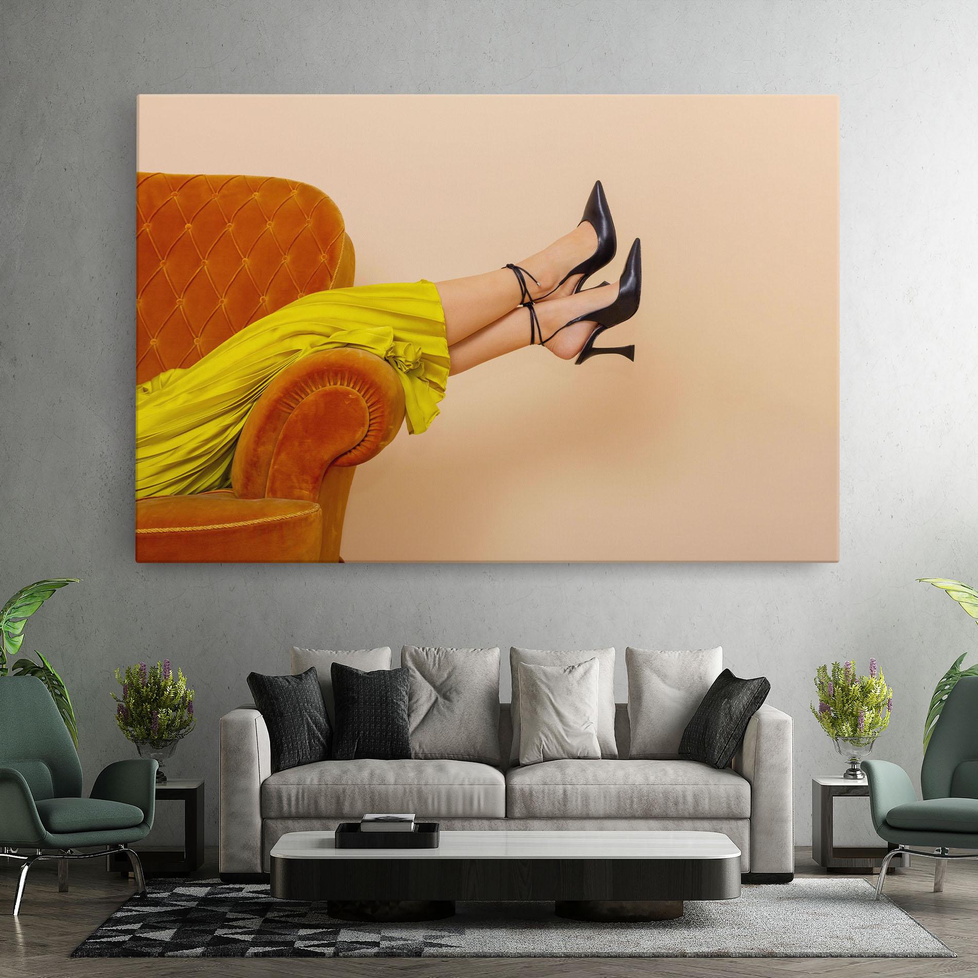 Tablou Canvas Black Heals On Cream mockup 7