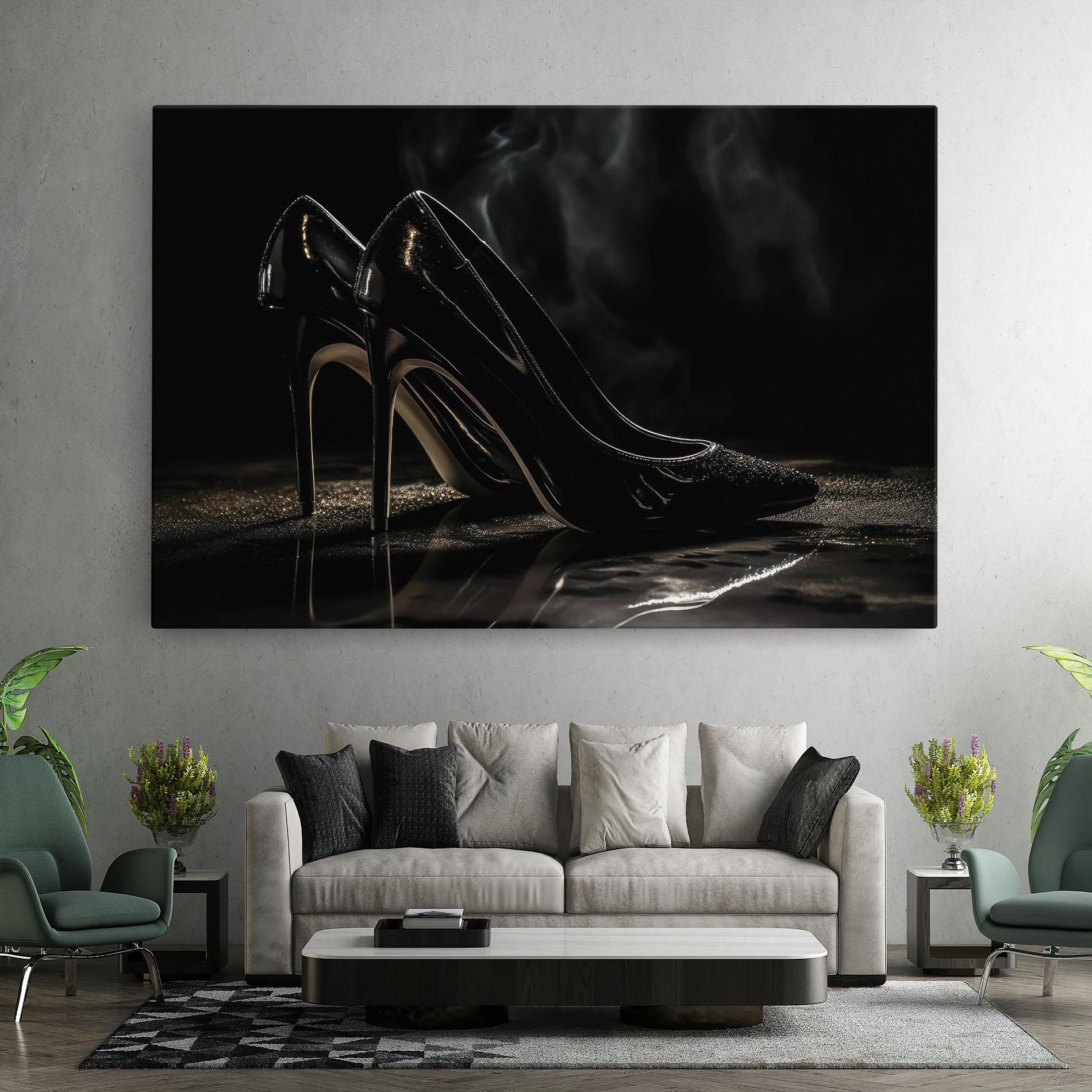 Tablou Canvas Black Leather Shoes mockup 7