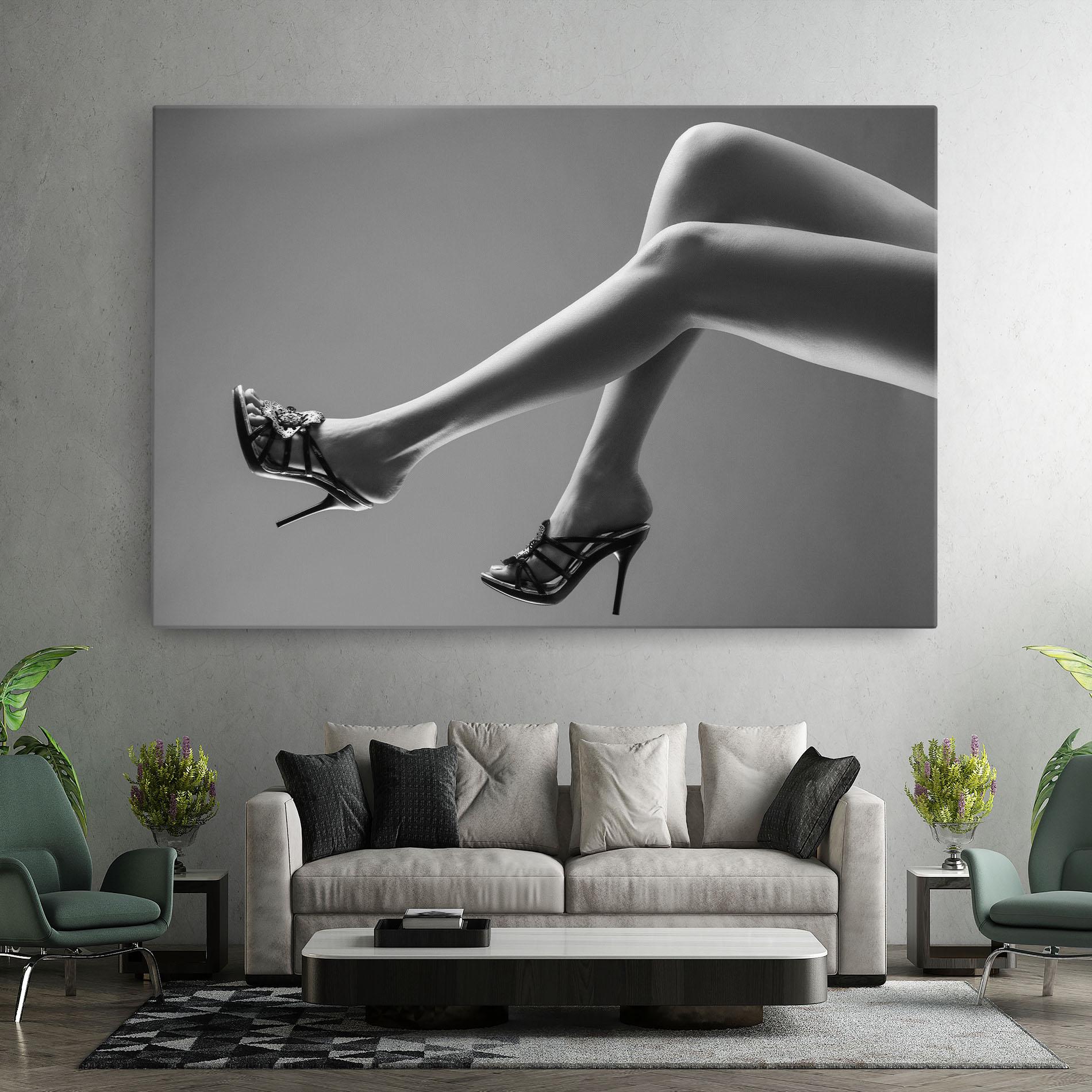 Tablou Canvas Black Shoes On Grey mockup 7