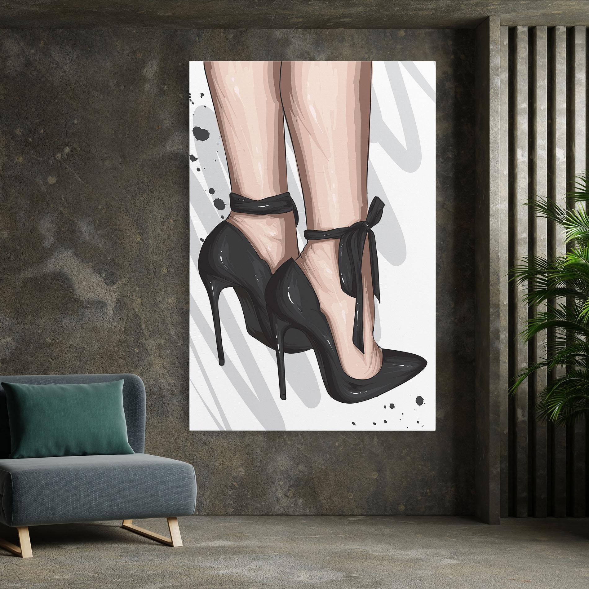 Tablou Canvas Black Woman Shoes mockup 7