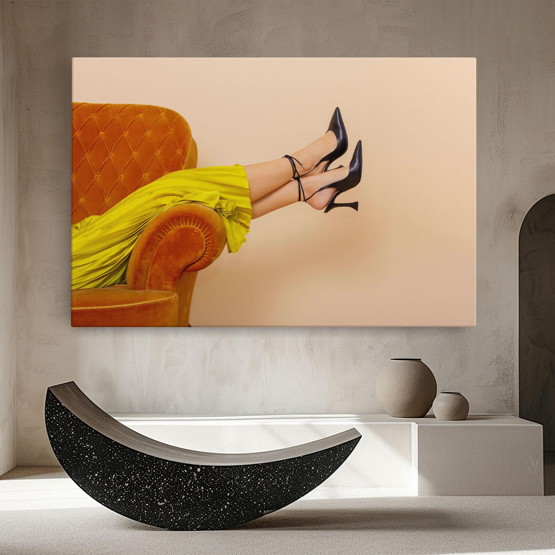 Tablou Canvas Black Heals On Cream mockup 8