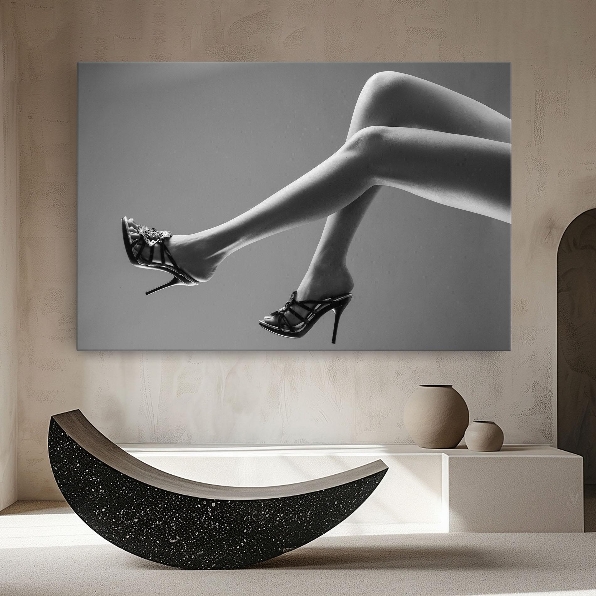 Tablou Canvas Black Shoes On Grey mockup 8