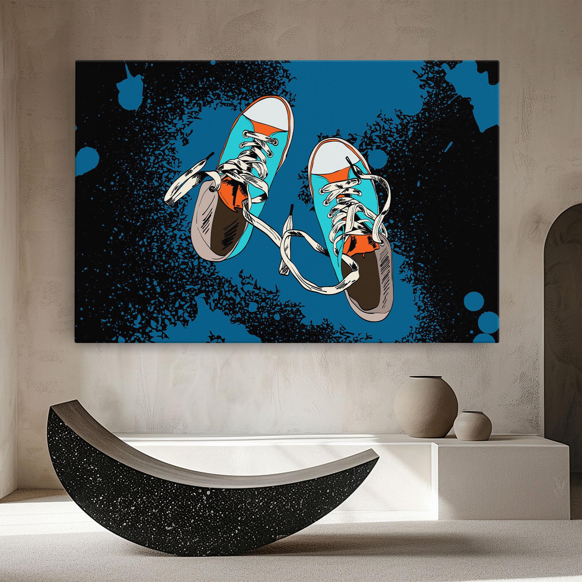 Tablou Canvas Blue Shoes Splash mockup 8
