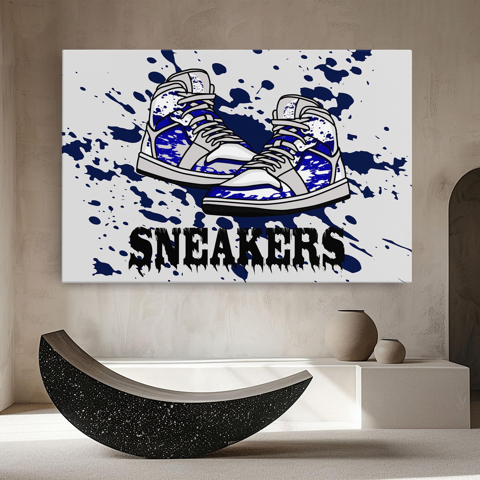 Tablou Canvas Dark Blue Sneakers mockup 8