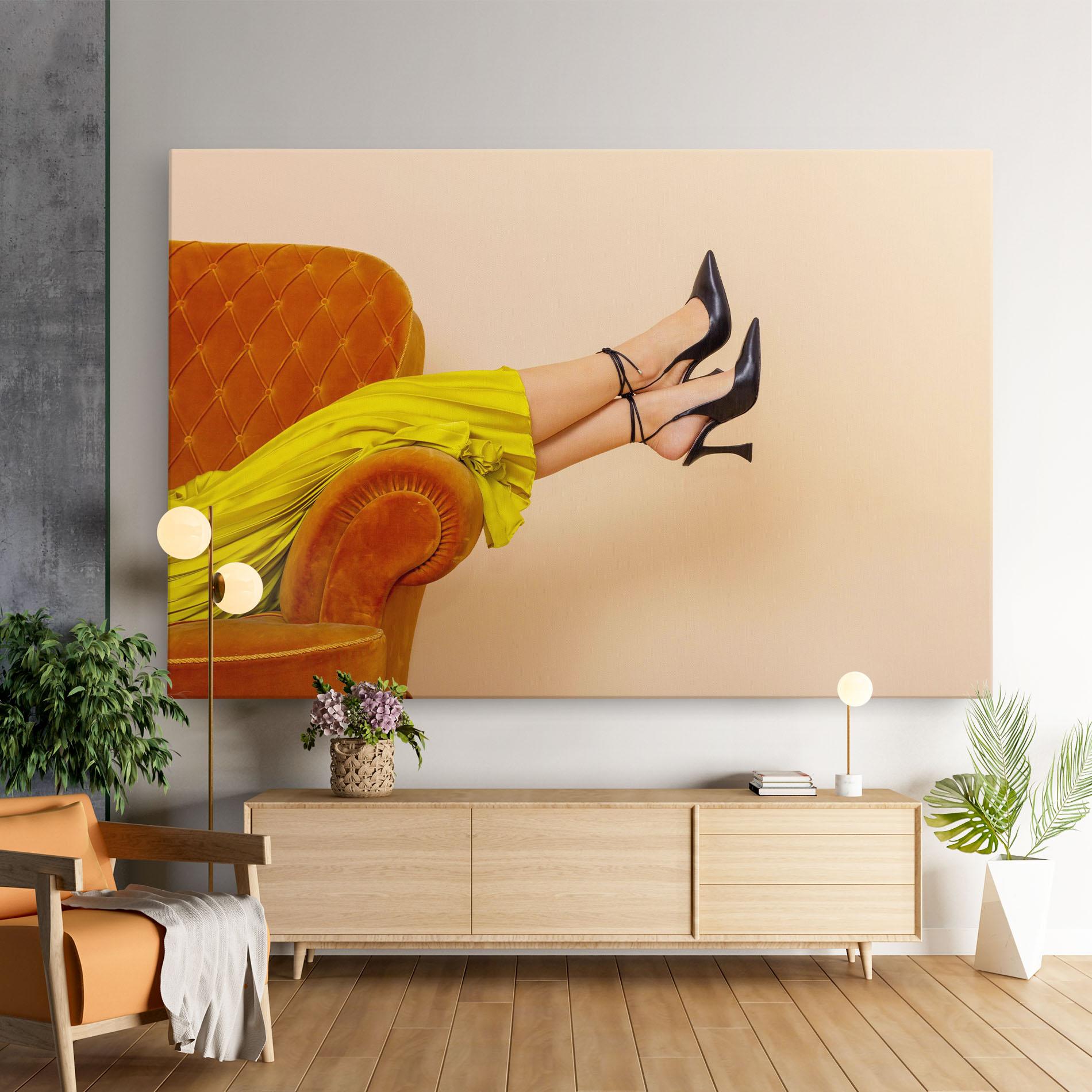 Tablou Canvas Black Heals On Cream mockup 9