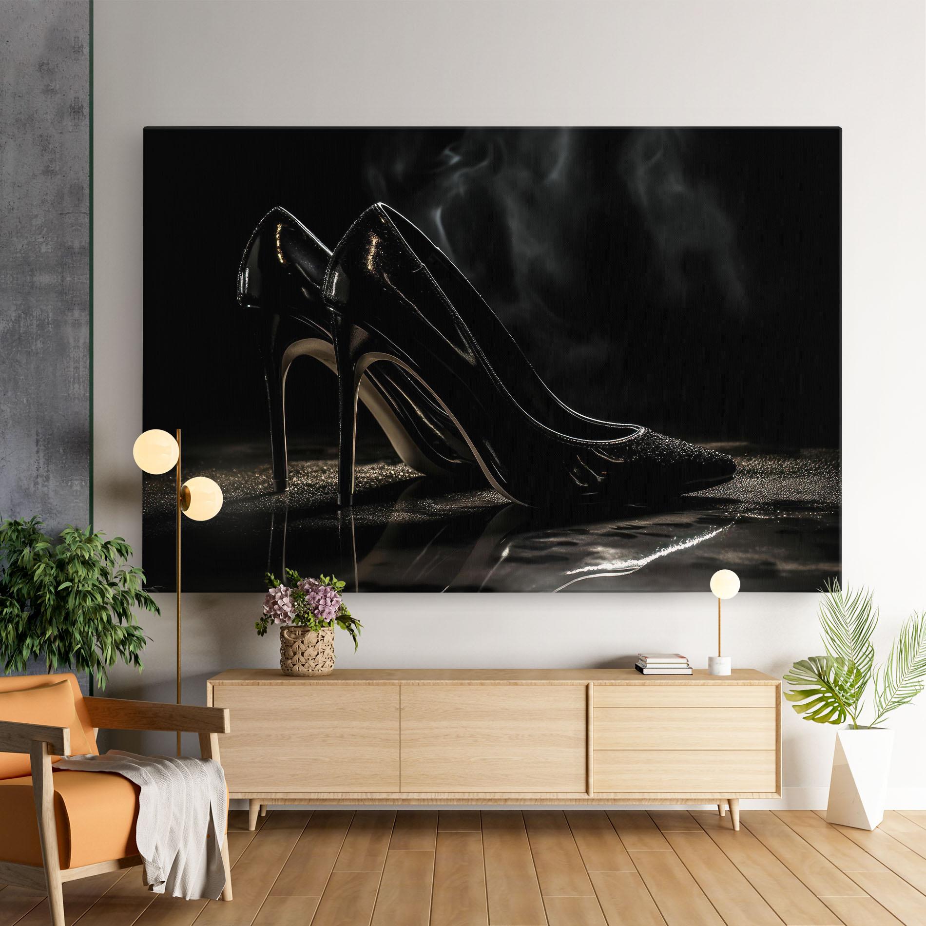 Tablou Canvas Black Leather Shoes mockup 9