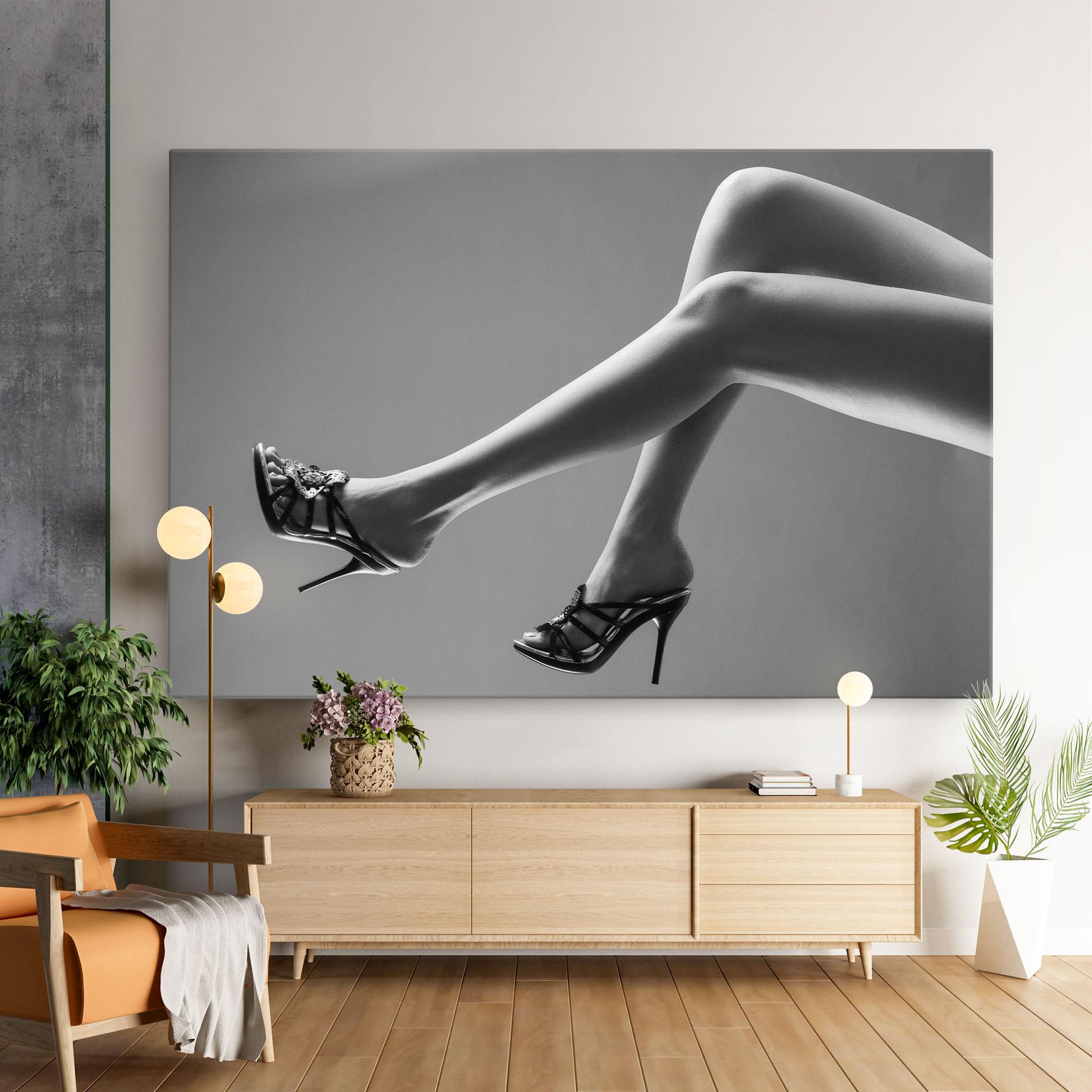 Tablou Canvas Black Shoes On Grey mockup 9