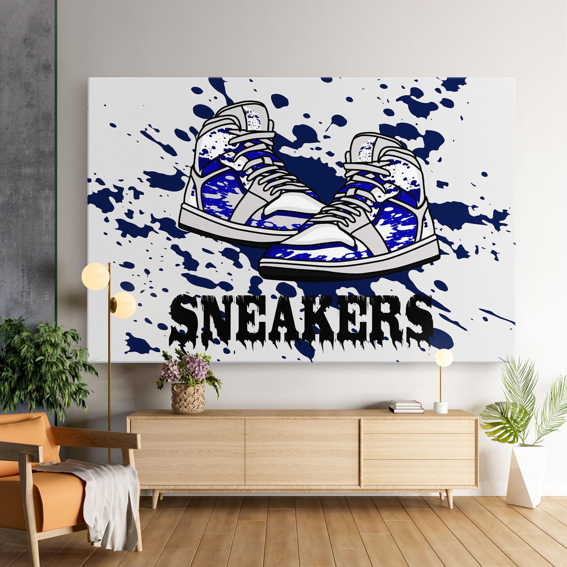 Tablou Canvas Dark Blue Sneakers mockup 9