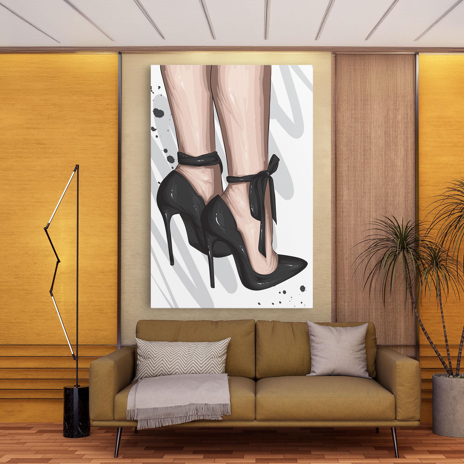 Tablou Canvas Black Woman Shoes mockup 9