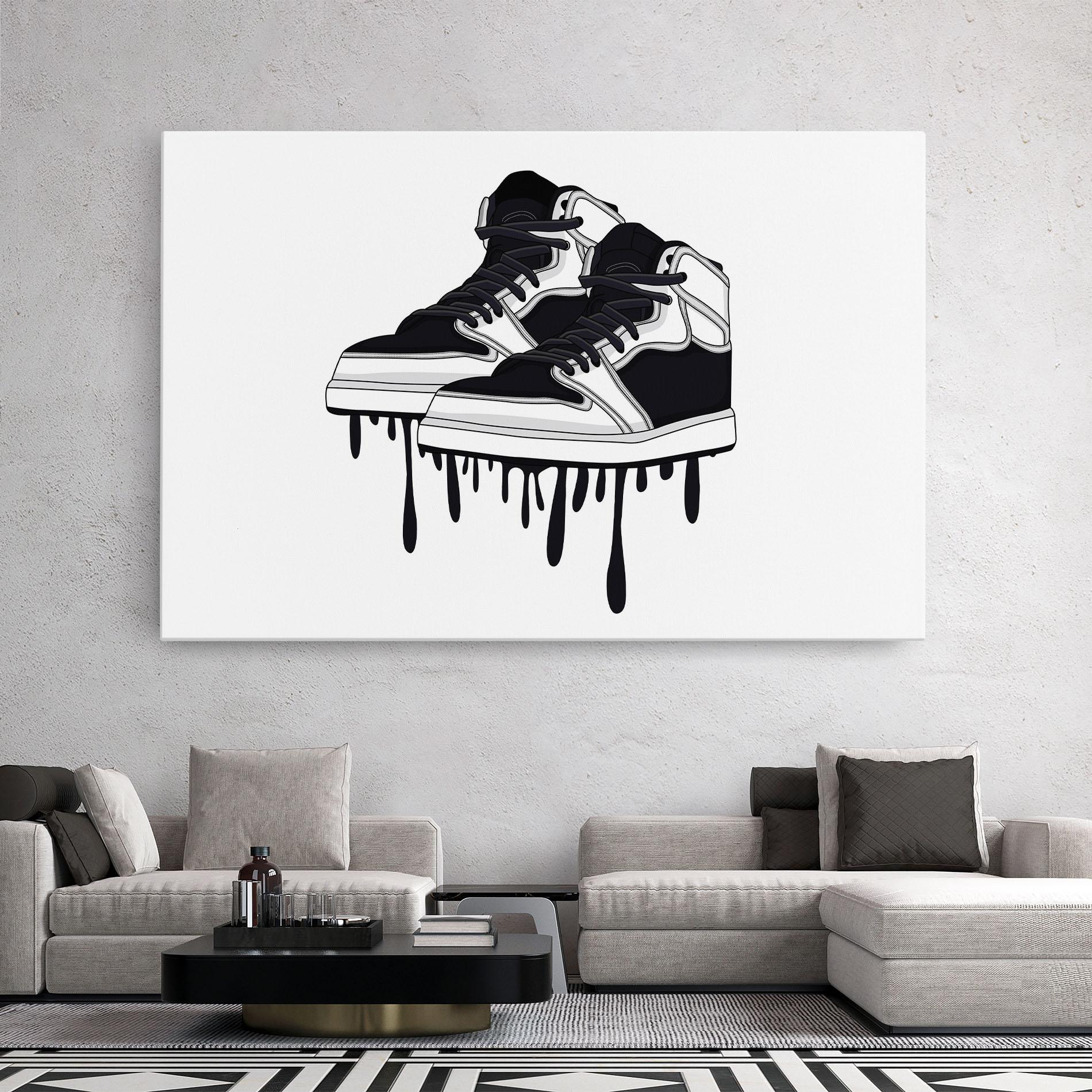 Tablou Canvas Black White Shoes mockup 2