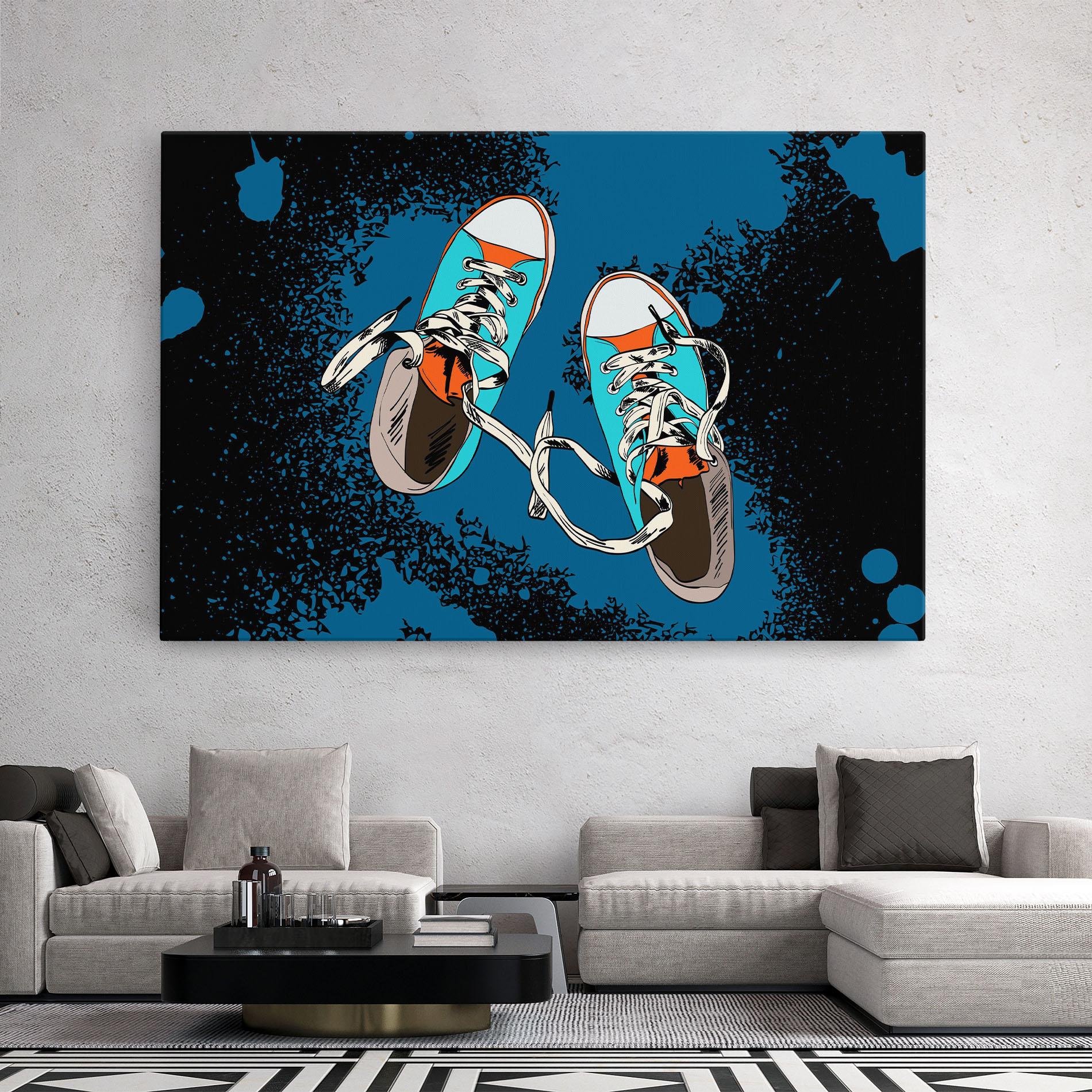 Tablou Canvas Blue Shoes Splash mockup 2