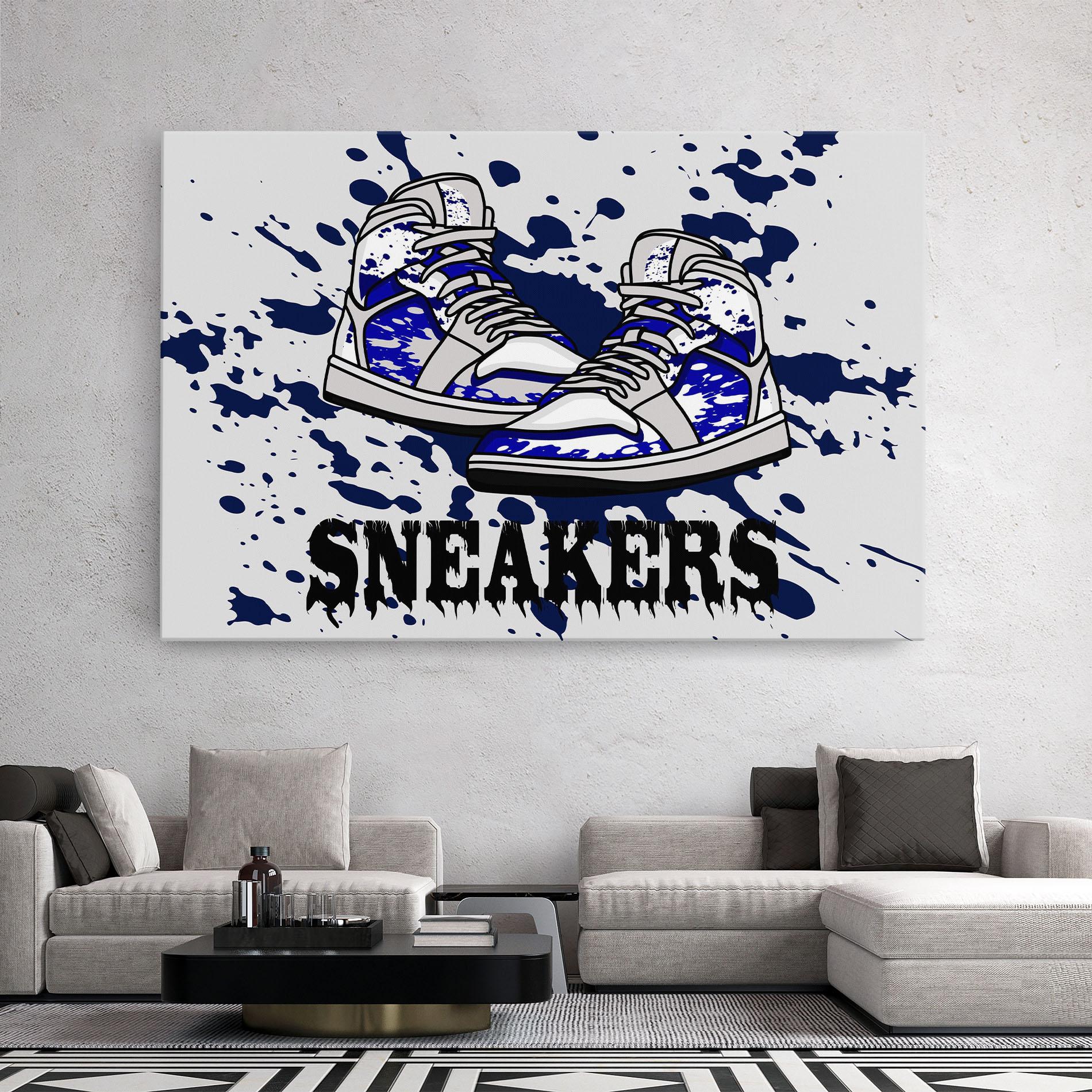 Tablou Canvas Dark Blue Sneakers mockup 2