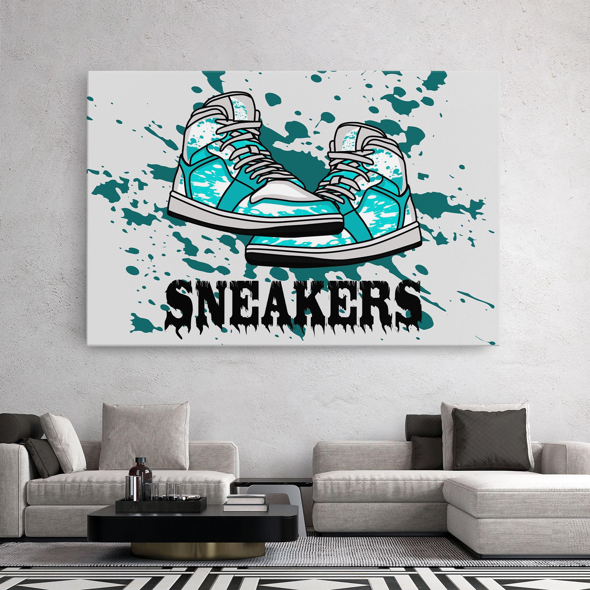 Tablou Canvas Light Blue Sneakers mockup 2