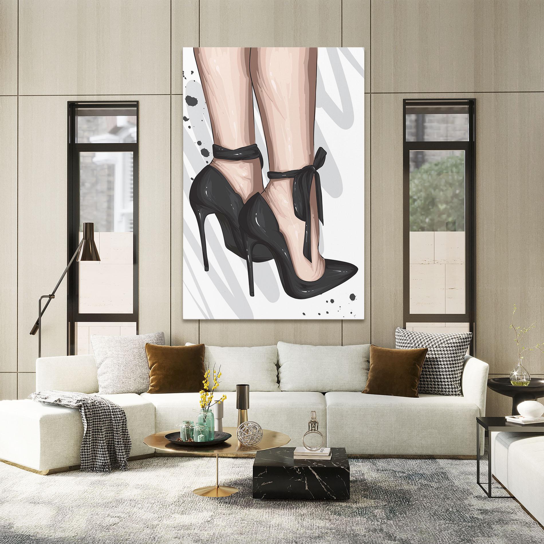 Tablou Canvas Black Woman Shoes mockup 2
