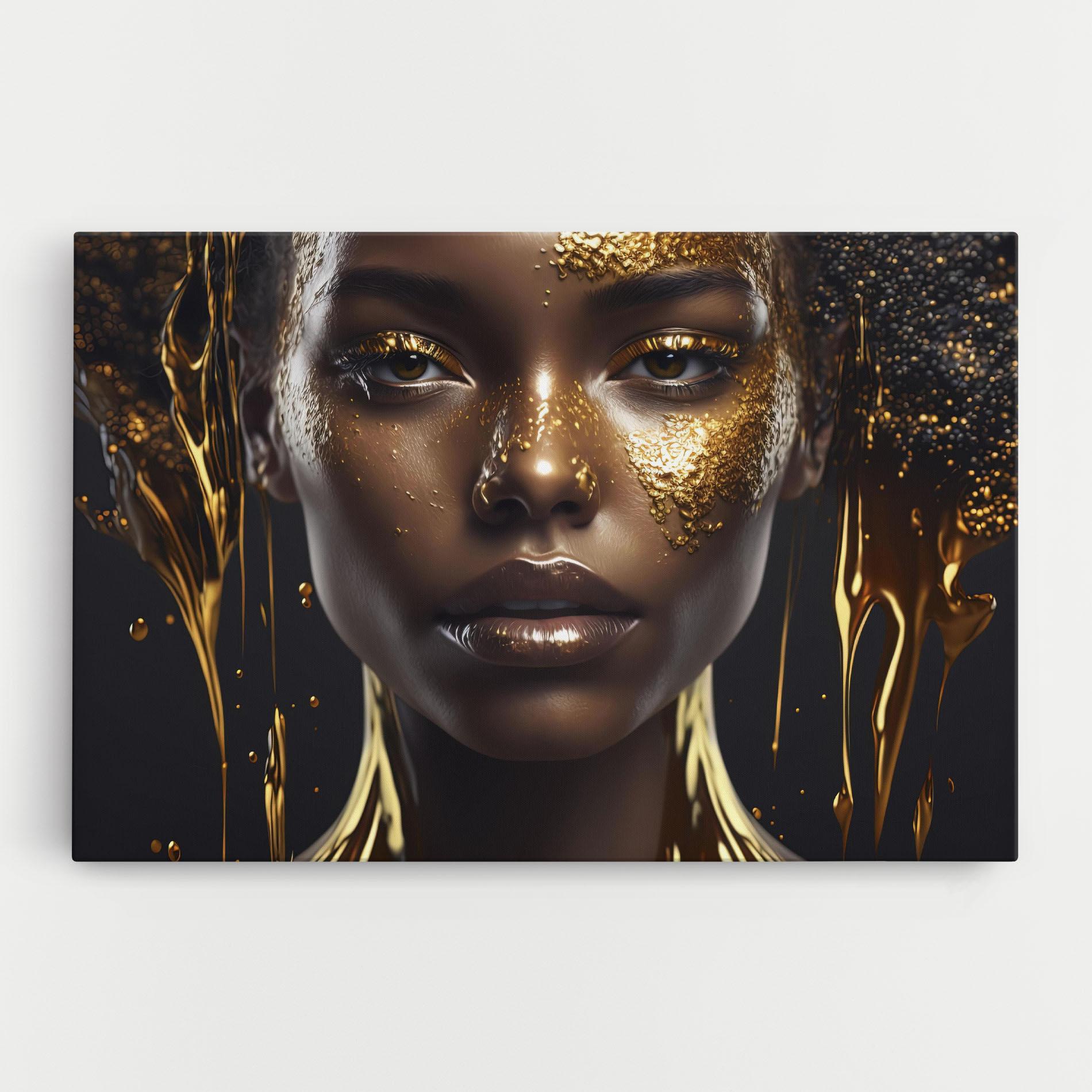 Tablou Canvas Gold Portrait Falling mockup 0