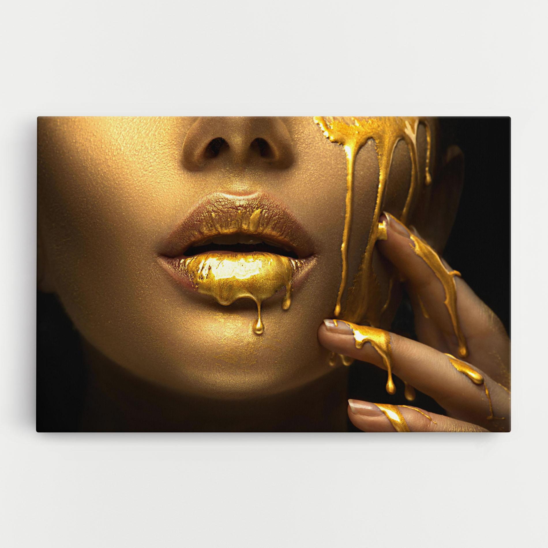 Tablou Canvas Golden Lips mockup 0