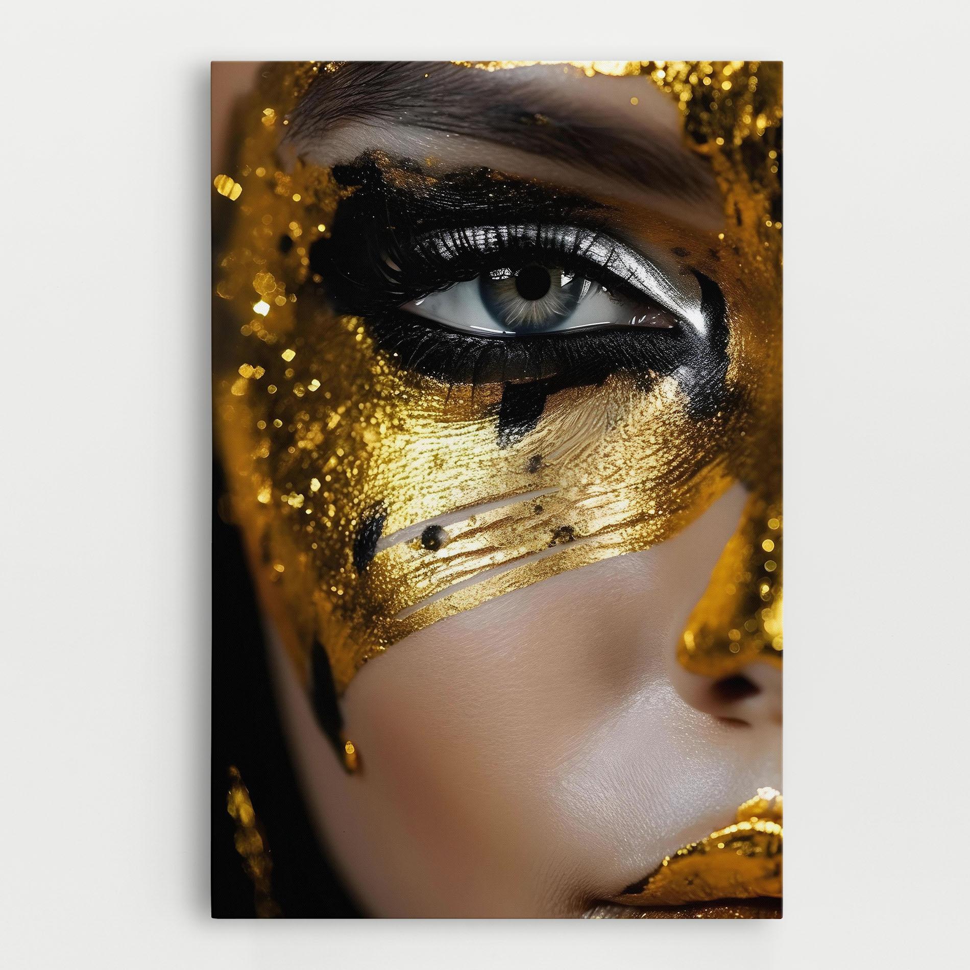 Tablou Canvas Black Gold Eyeliner mockup 0