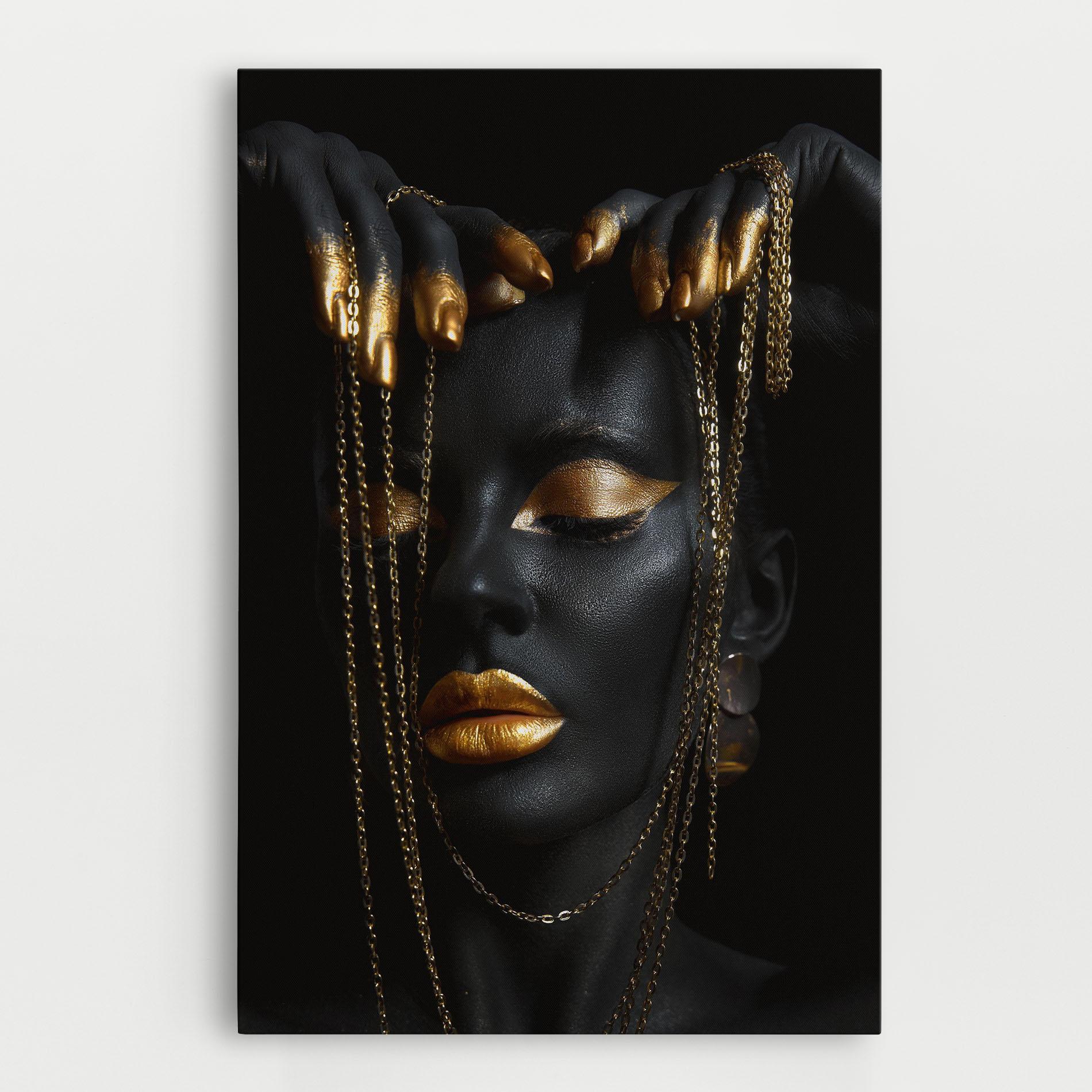 Tablou Canvas Chain Gold Eyelids mockup 0