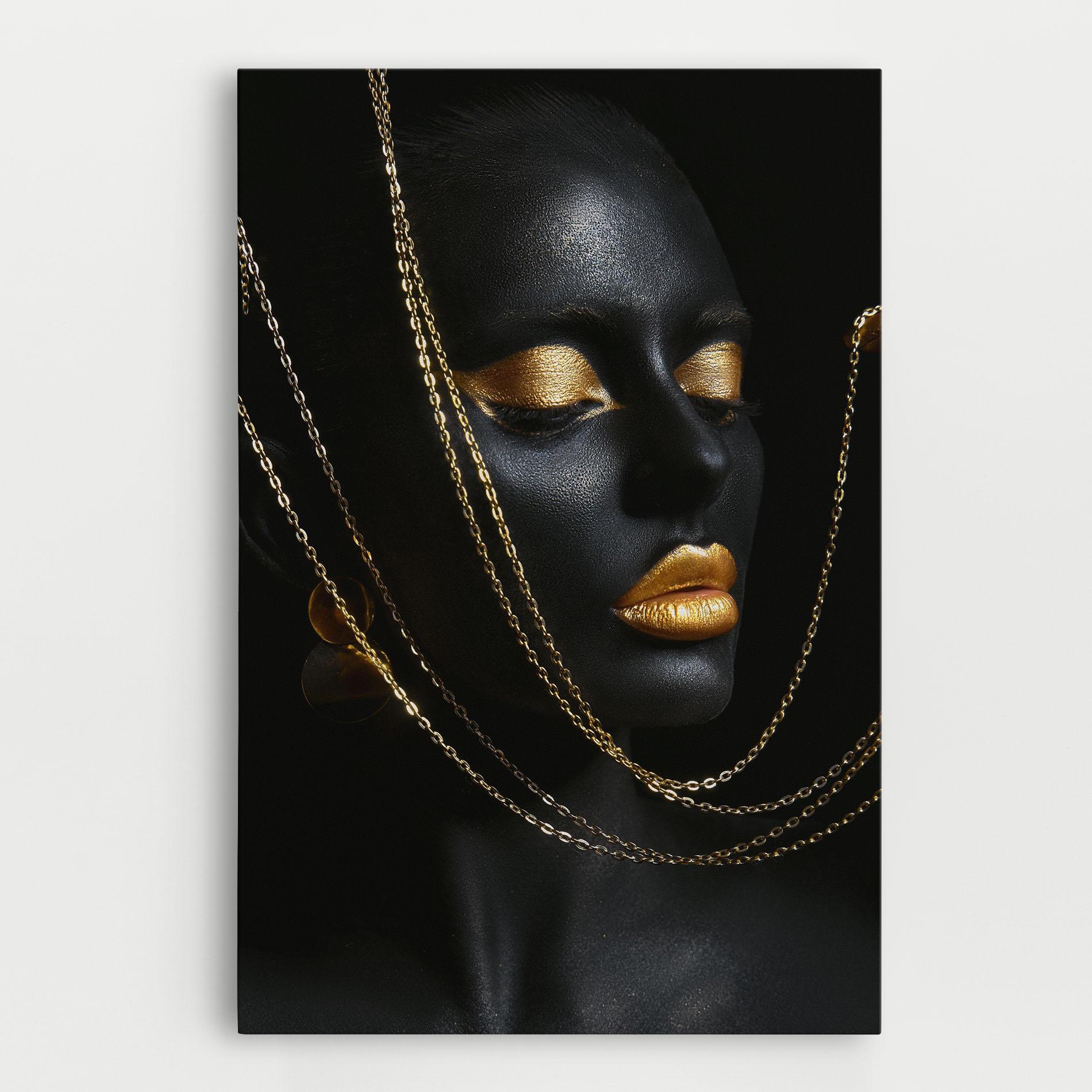 Tablou Canvas Chain Gold Lips mockup 0
