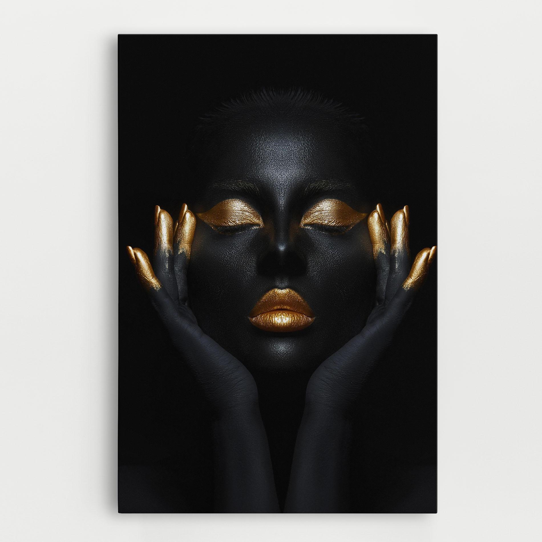 Tablou Canvas Fingertips Gold Makeup mockup 0