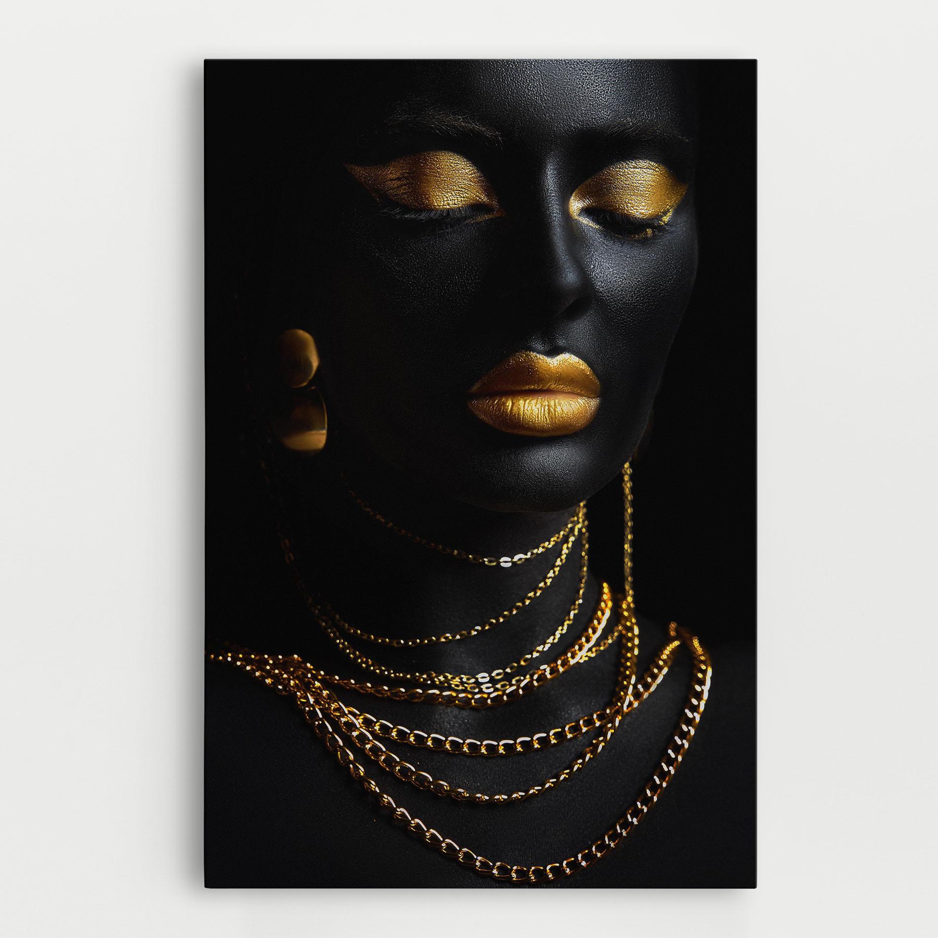 Tablou Canvas Gold Makeup Lips mockup 0