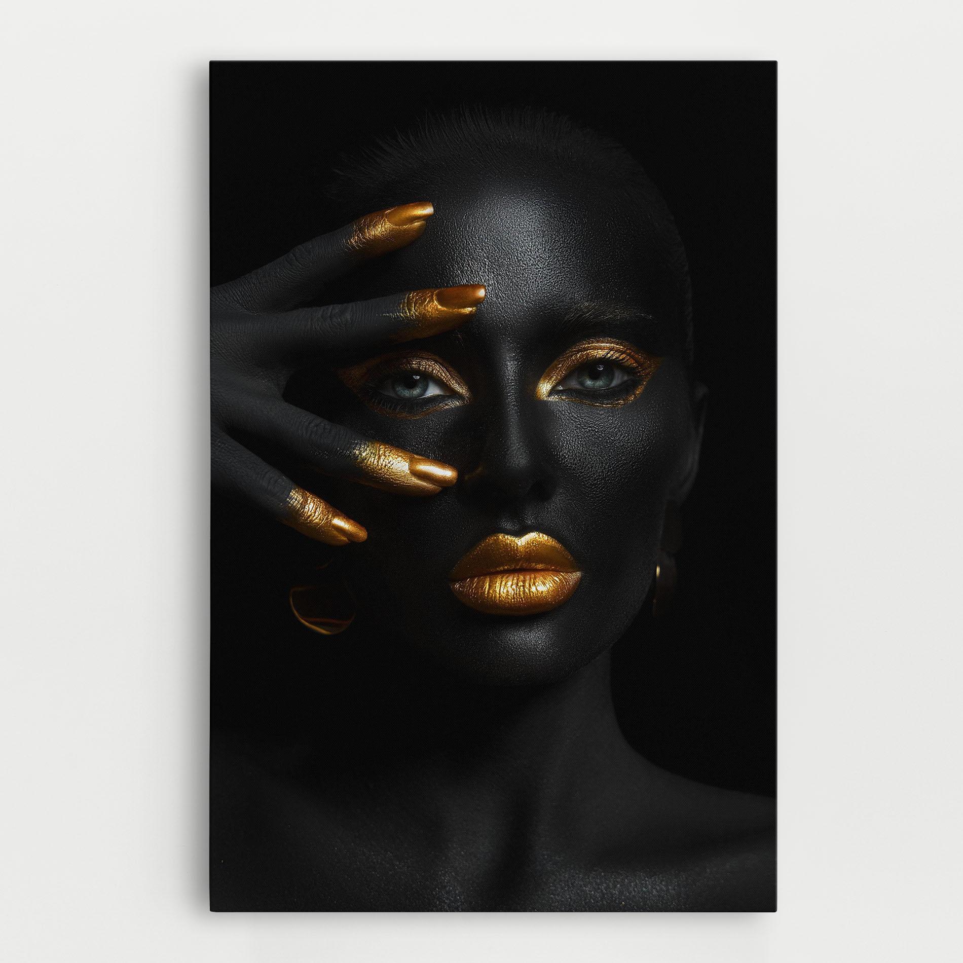 Tablou Canvas Gold Makeup Nails mockup 0