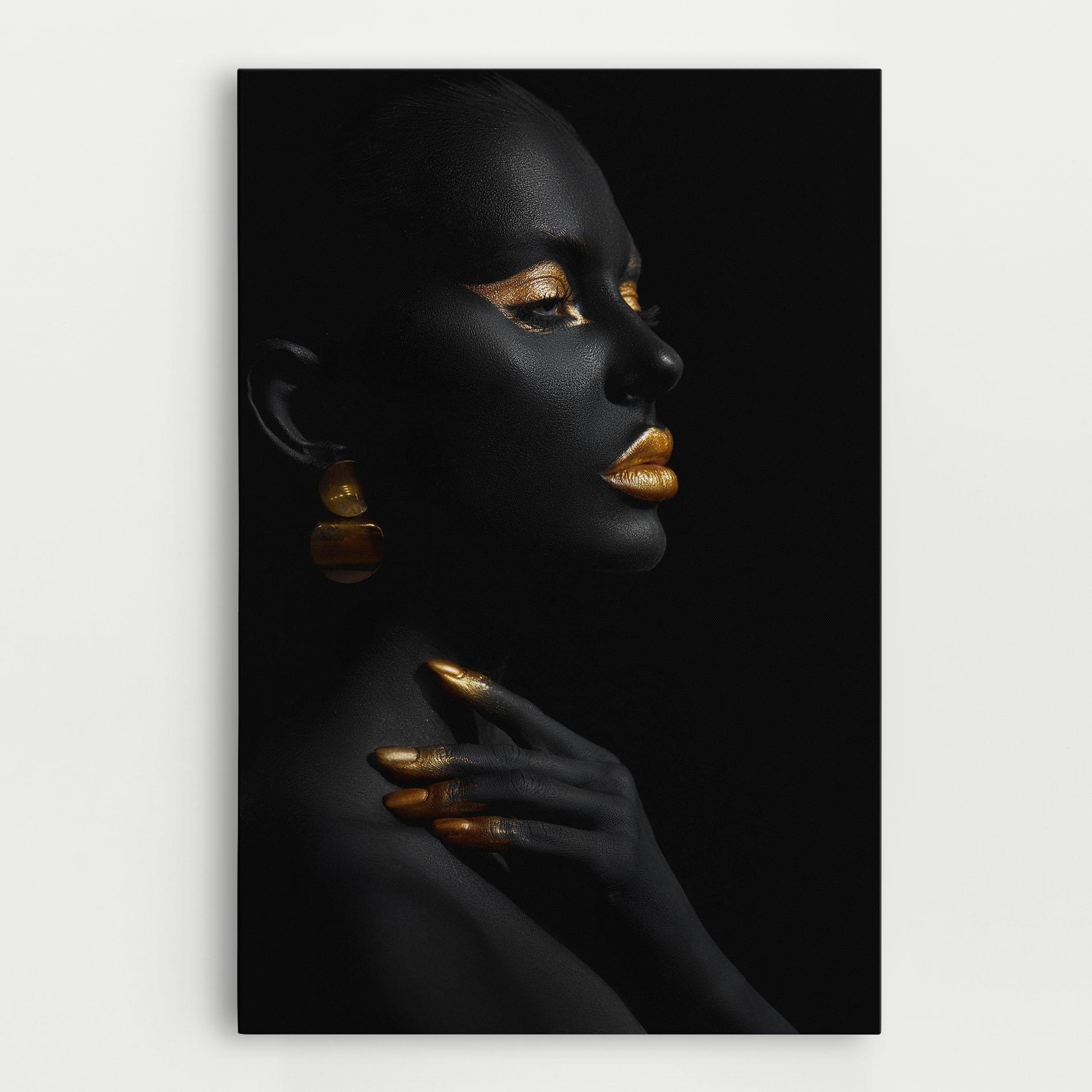 Tablou Canvas Lips Gold Eyelids mockup 0