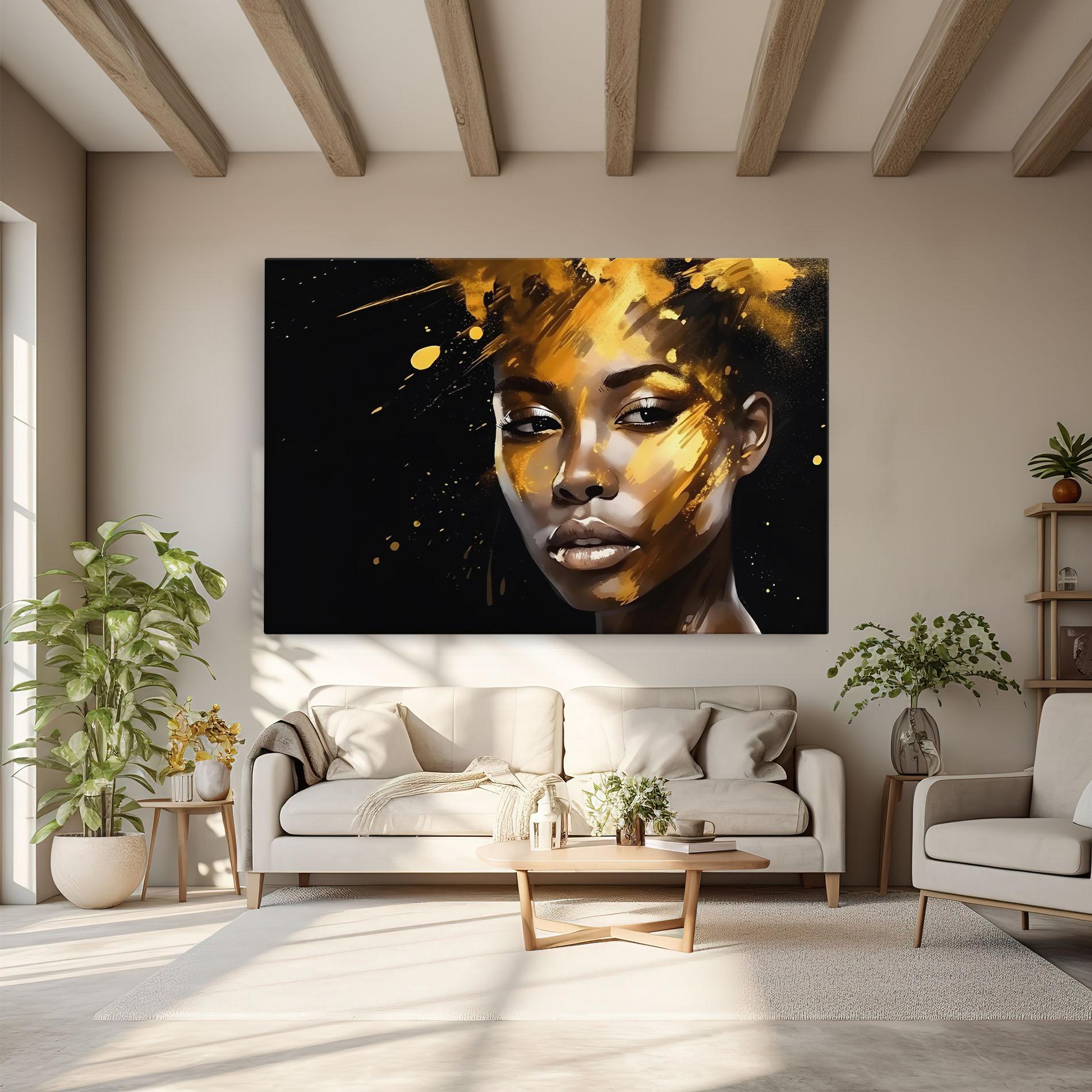 Tablou Canvas African Gold Woman mockup 6