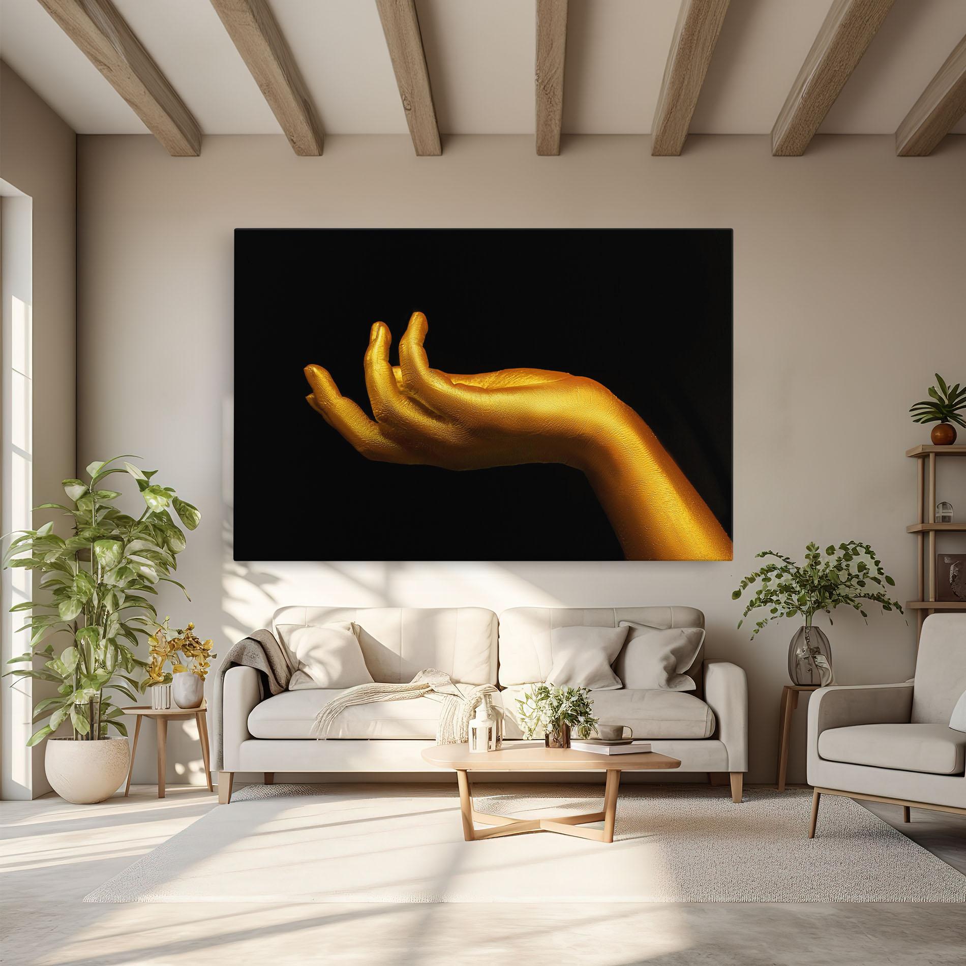 Tablou Canvas Strong Gold Hand mockup 6