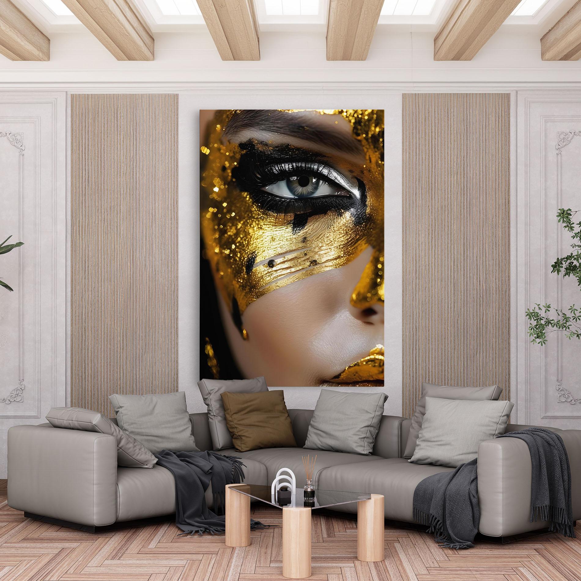 Tablou Canvas Black Gold Eyeliner mockup 6