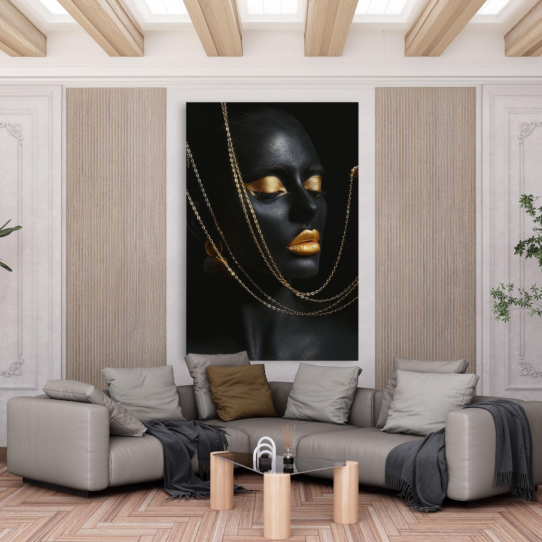 Tablou Canvas Chain Gold Lips mockup 6