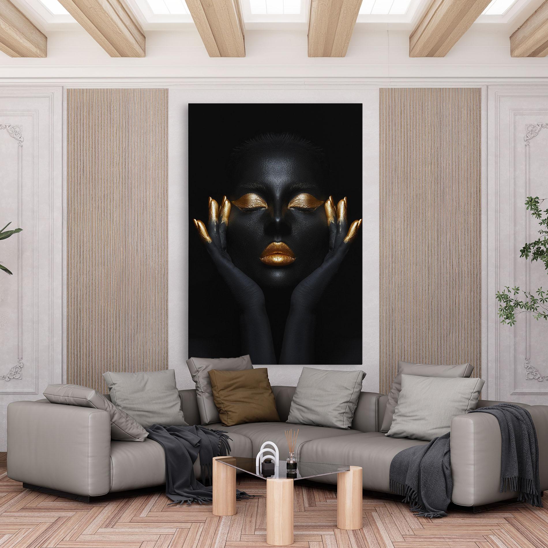 Tablou Canvas Fingertips Gold Makeup mockup 6