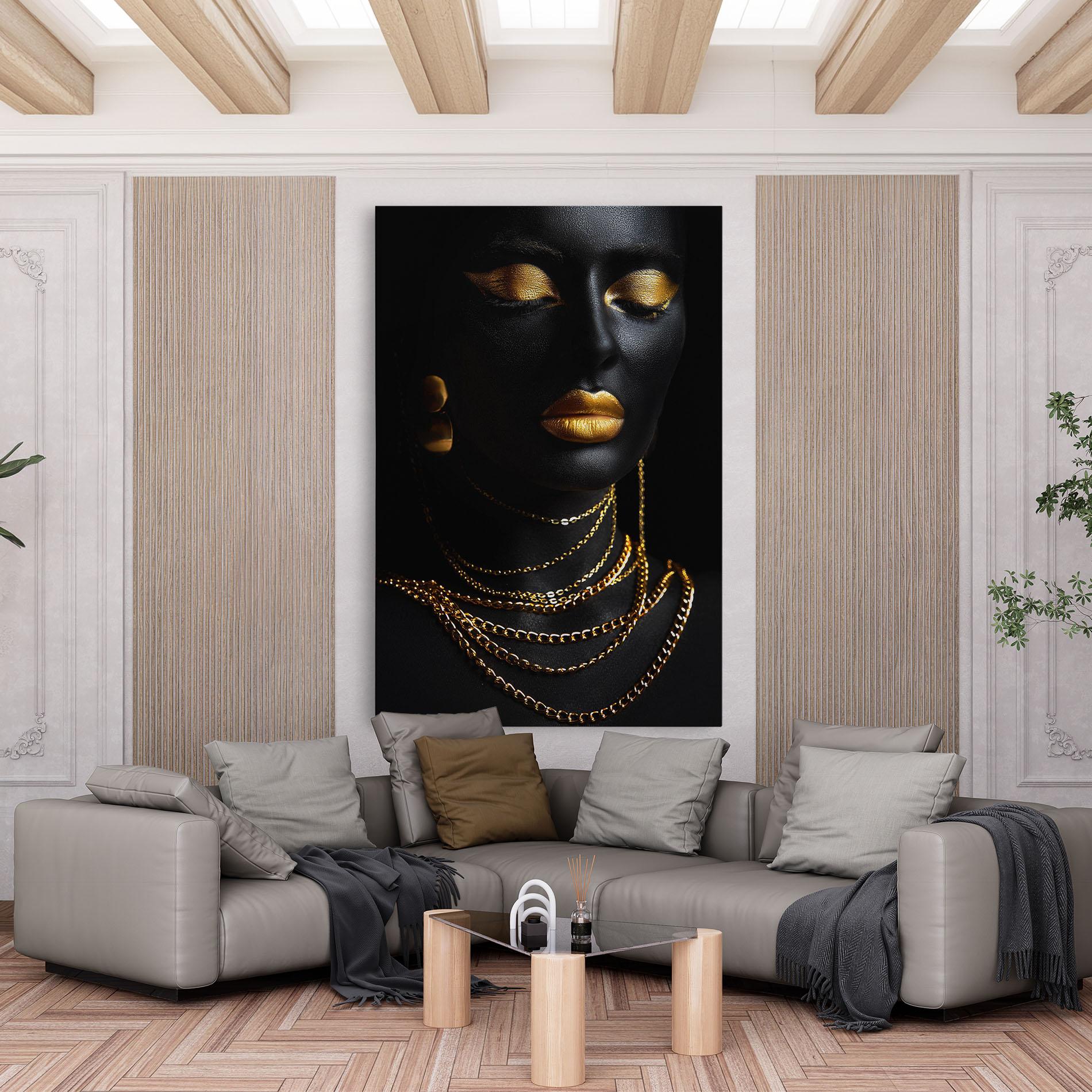 Tablou Canvas Gold Makeup Lips mockup 6