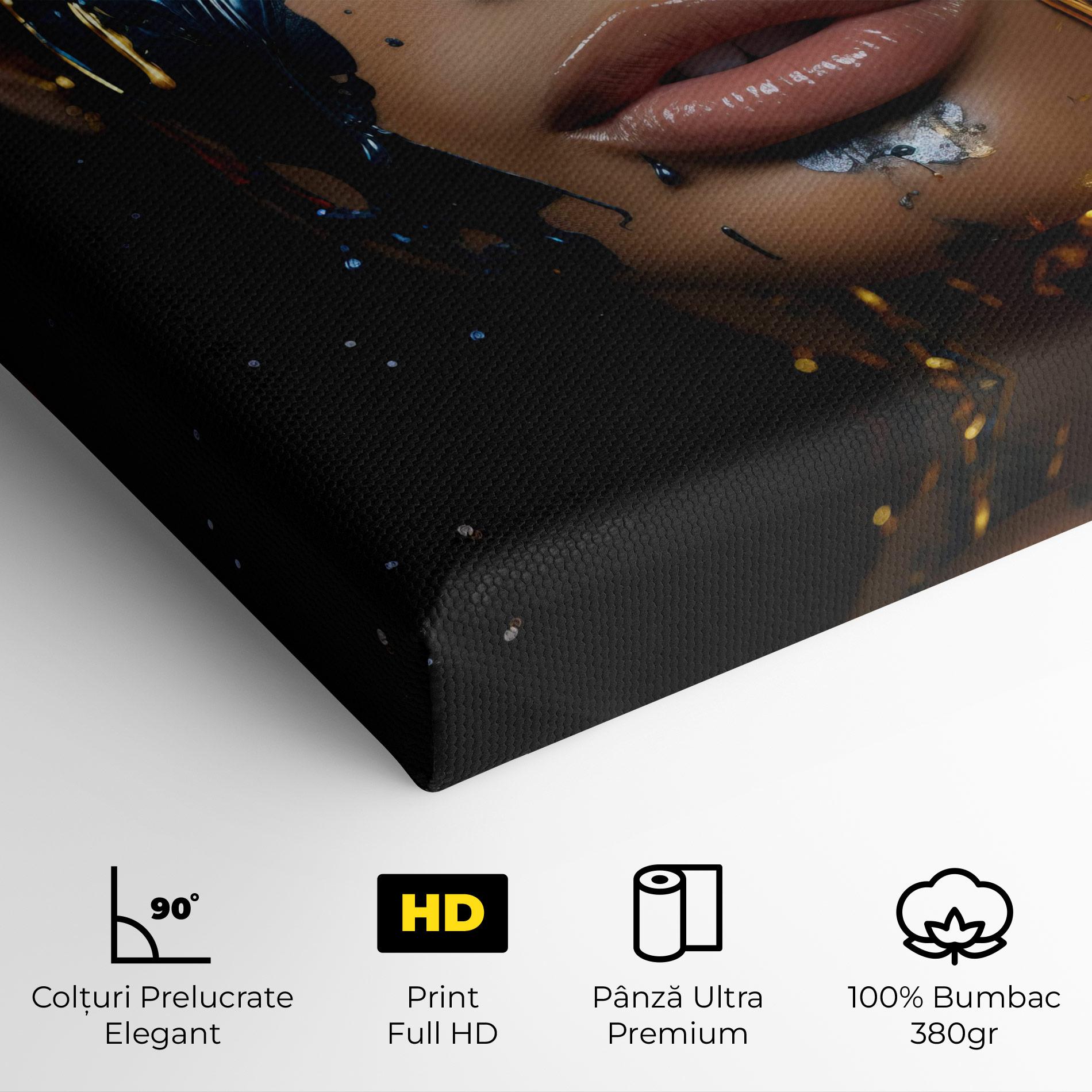 Tablou Canvas Blue Gold Paint Face mockup 4