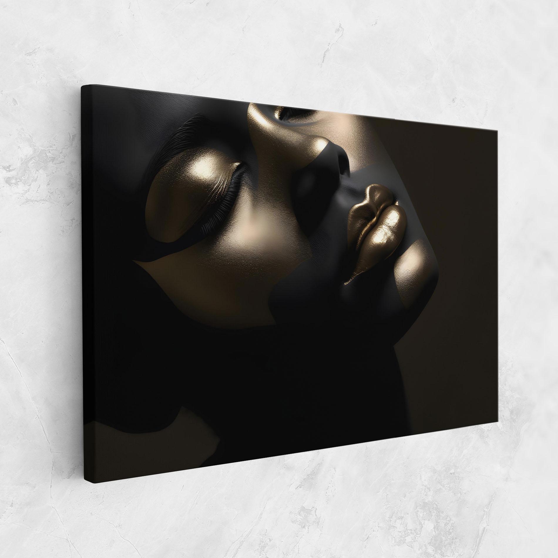 Tablou Canvas Dark Gold Face mockup 1