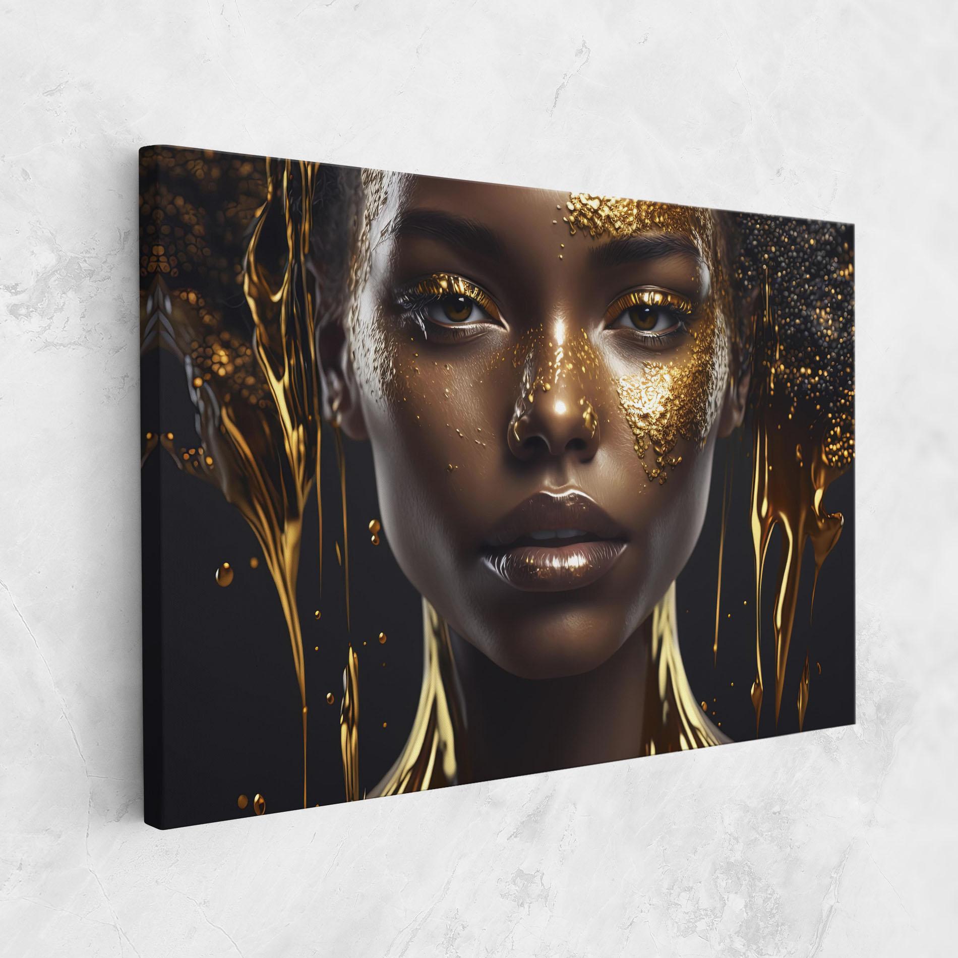 Tablou Canvas Gold Portrait Falling mockup 1