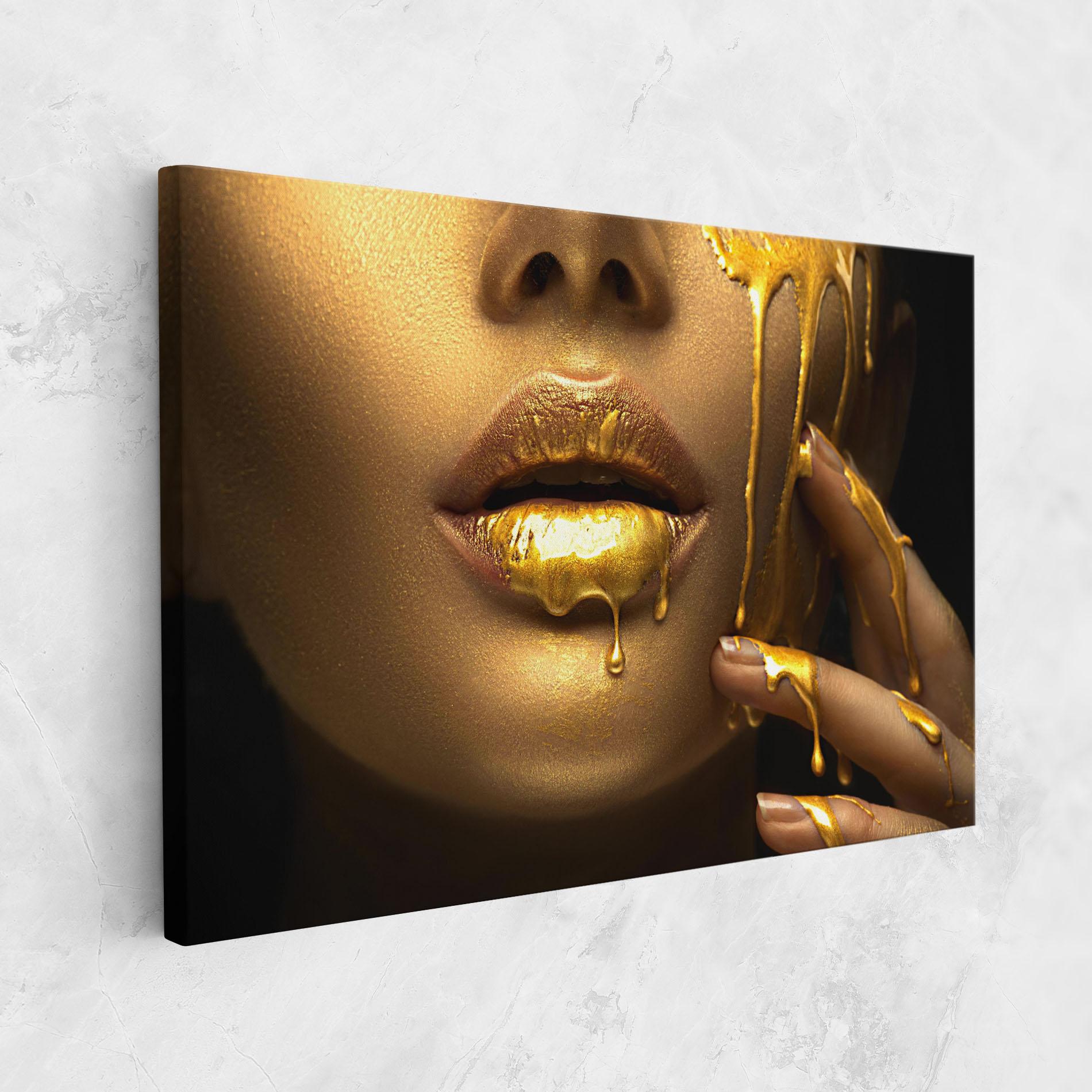 Tablou Canvas Golden Lips mockup 1