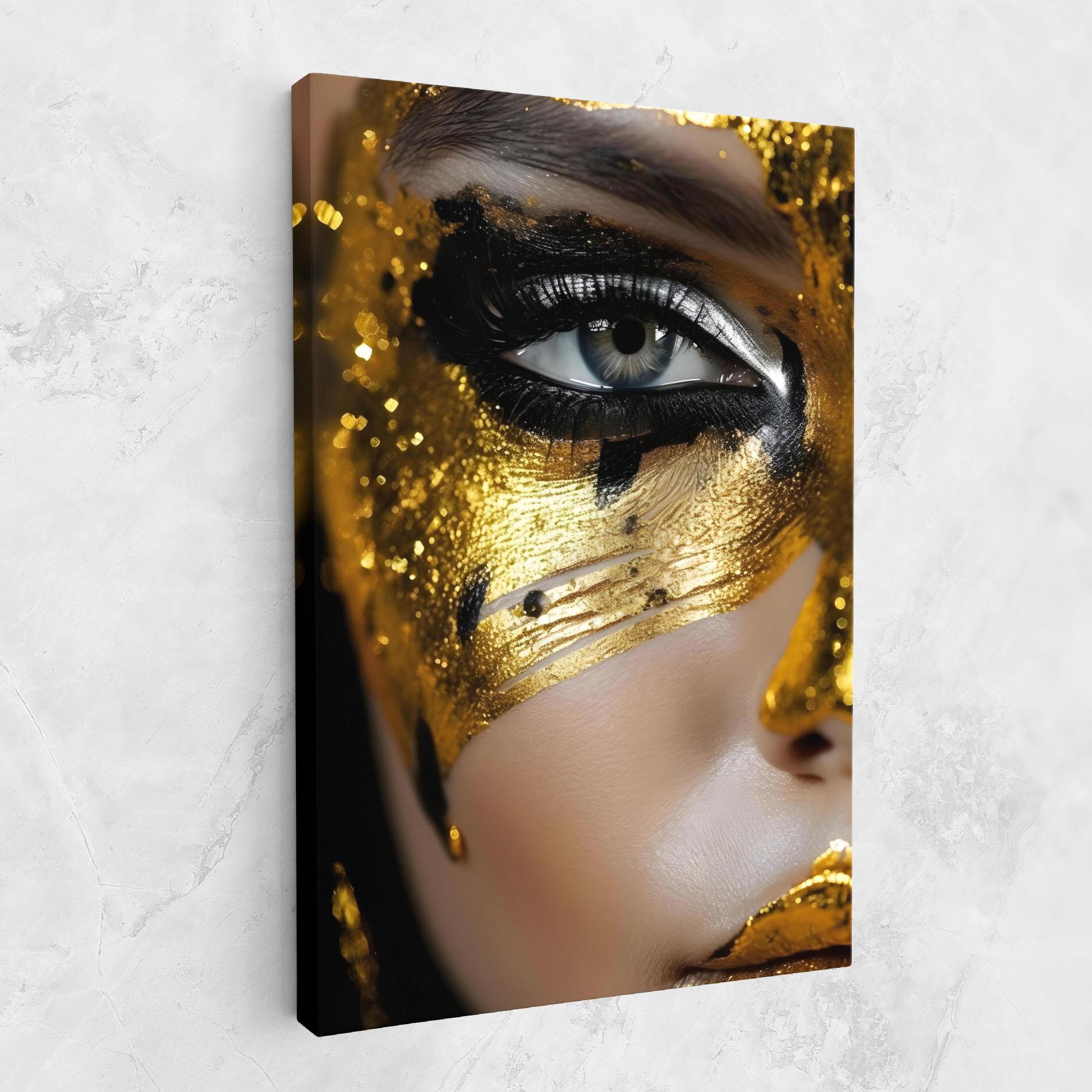 Tablou Canvas Black Gold Eyeliner mockup 1
