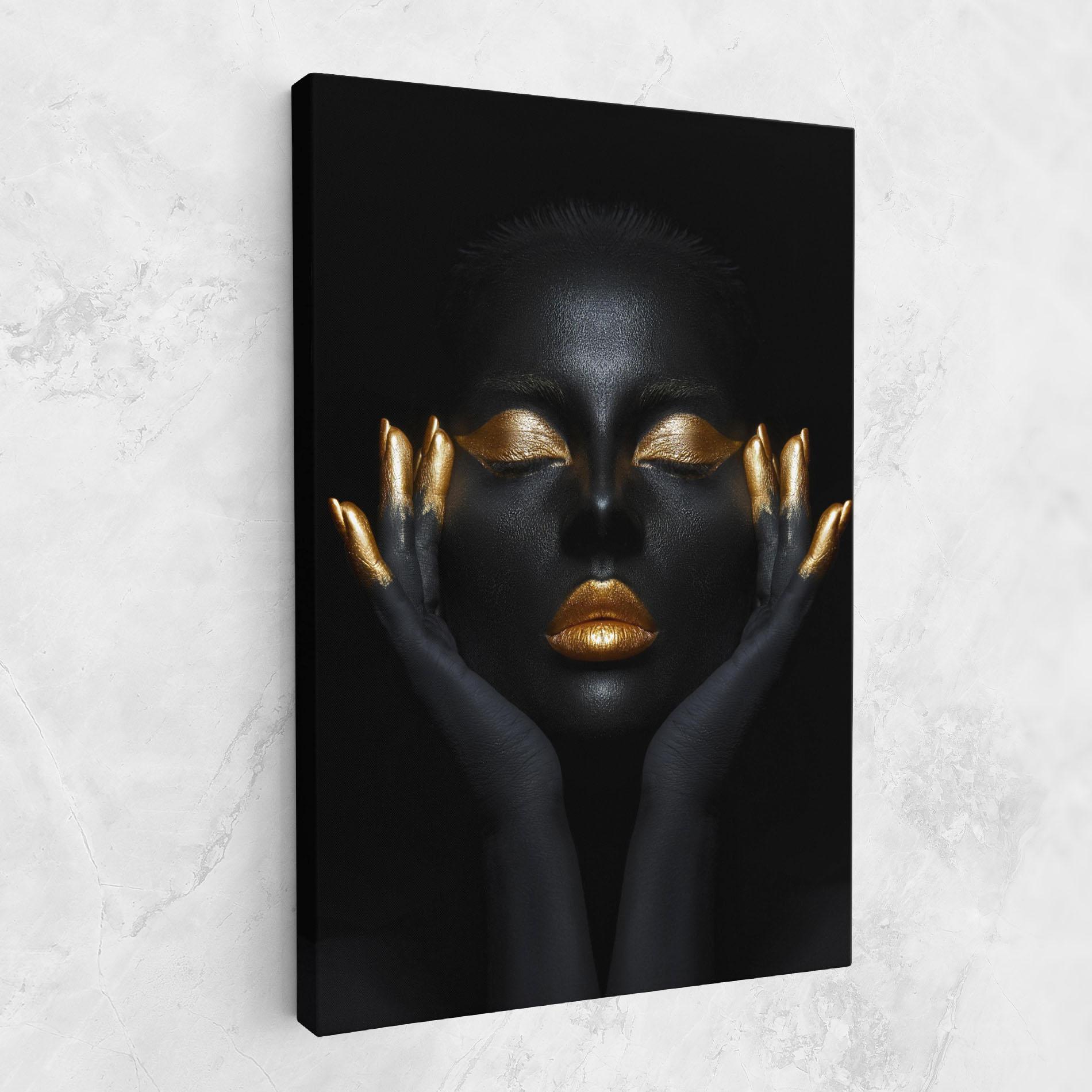 Tablou Canvas Fingertips Gold Makeup mockup 1