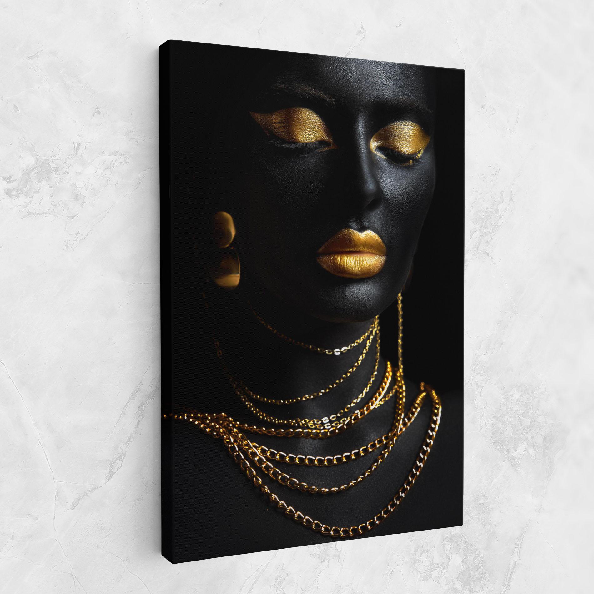 Tablou Canvas Gold Makeup Lips mockup 1